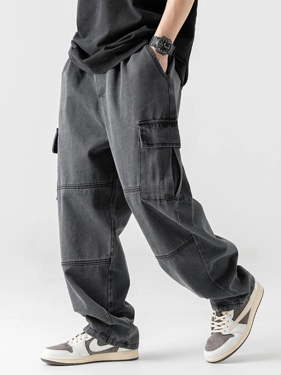 Men's Plus Size Baggy Jeans with Pockets - Lookzlike