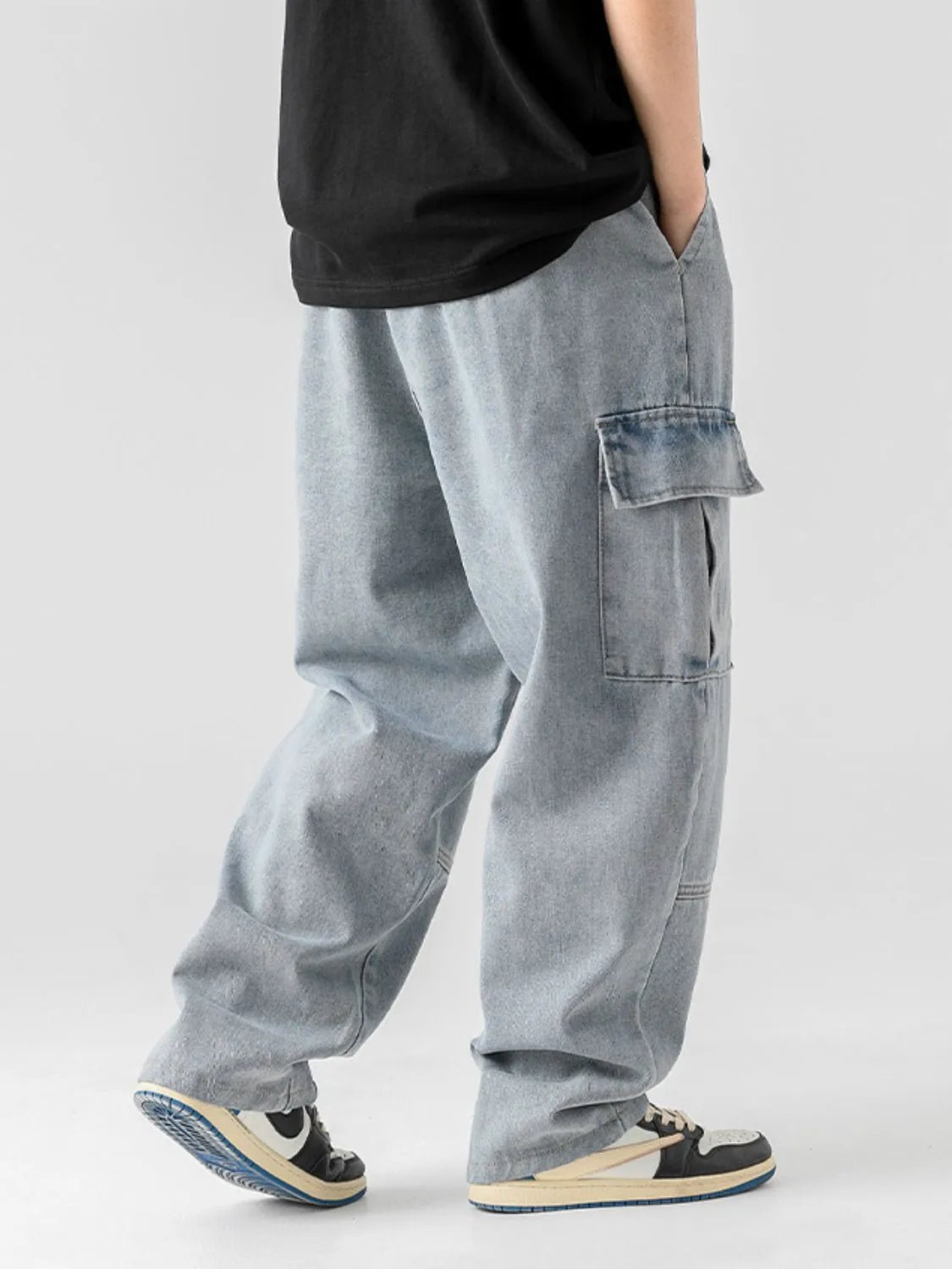 Men's Plus Size Baggy Jeans with Pockets - Lookzlike
