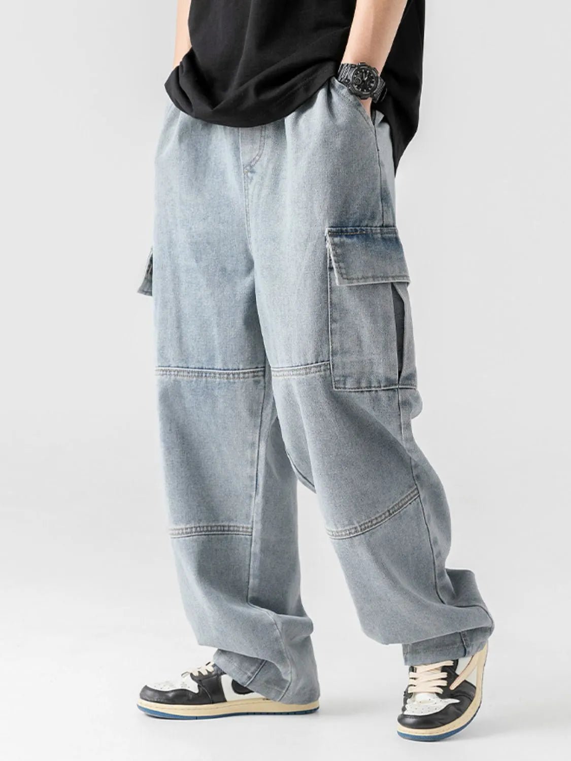 Men's Plus Size Baggy Jeans with Pockets - Lookzlike