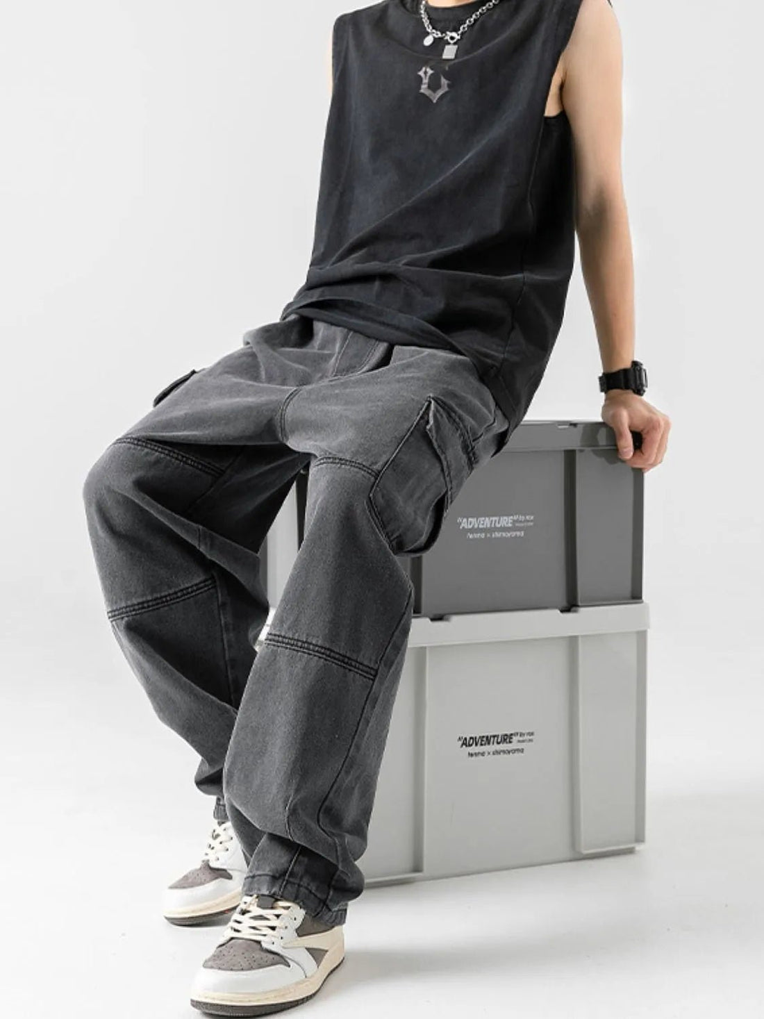 Men's Plus Size Baggy Jeans with Pockets - Lookzlike