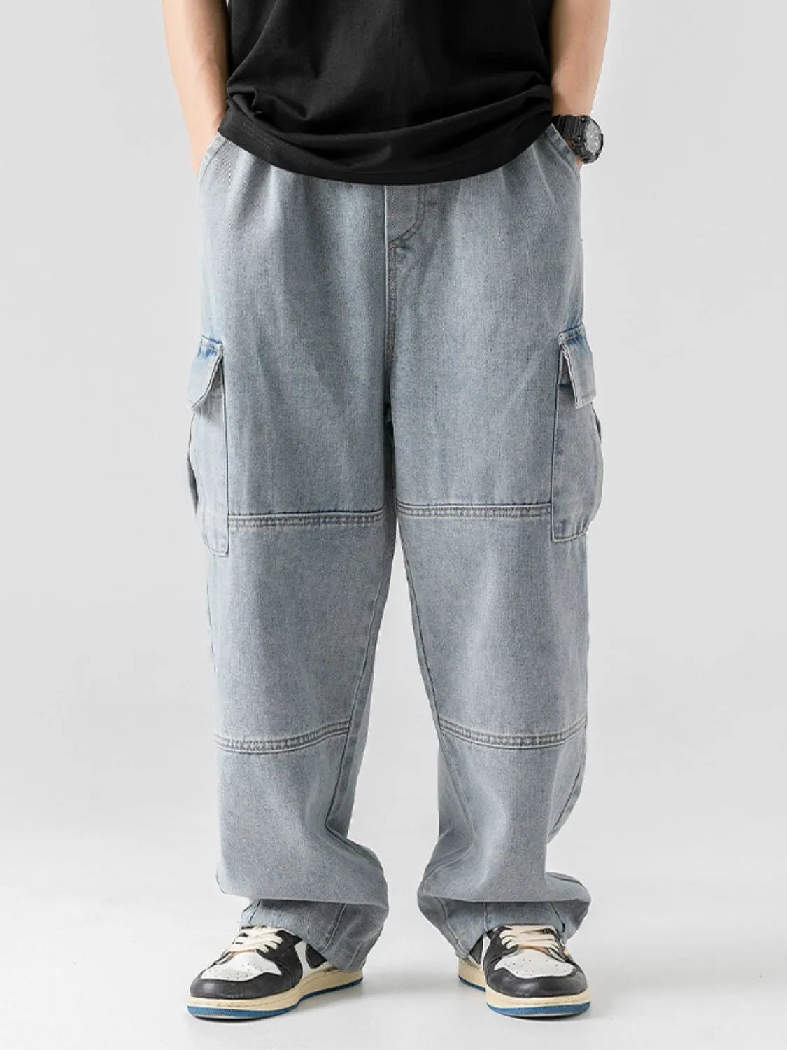 Men's Plus Size Baggy Jeans with Pockets - Lookzlike
