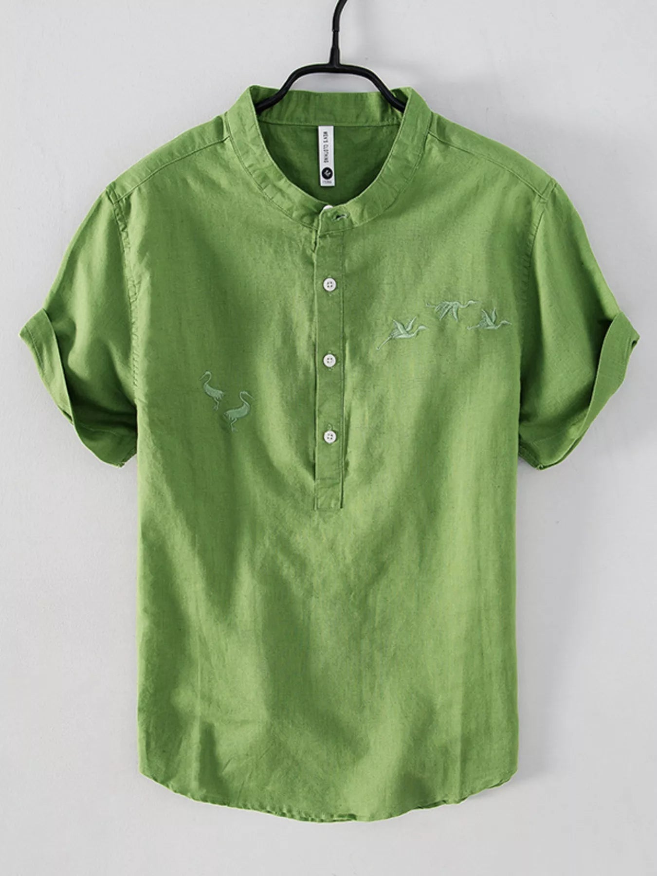 Men's Plus Size Button Detail Short Sleeve Blouse designed for comfort and style at Lookzlike