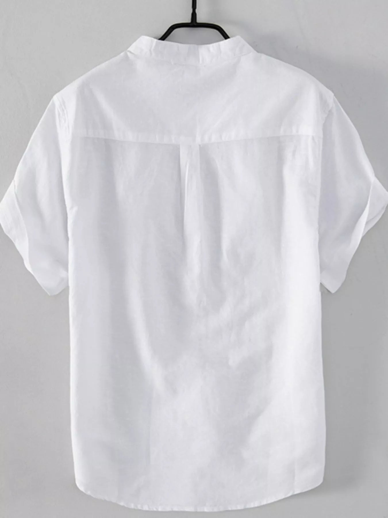 Men's Plus Size Button Detail Short Sleeve Blouse designed for comfort and style at Lookzlike