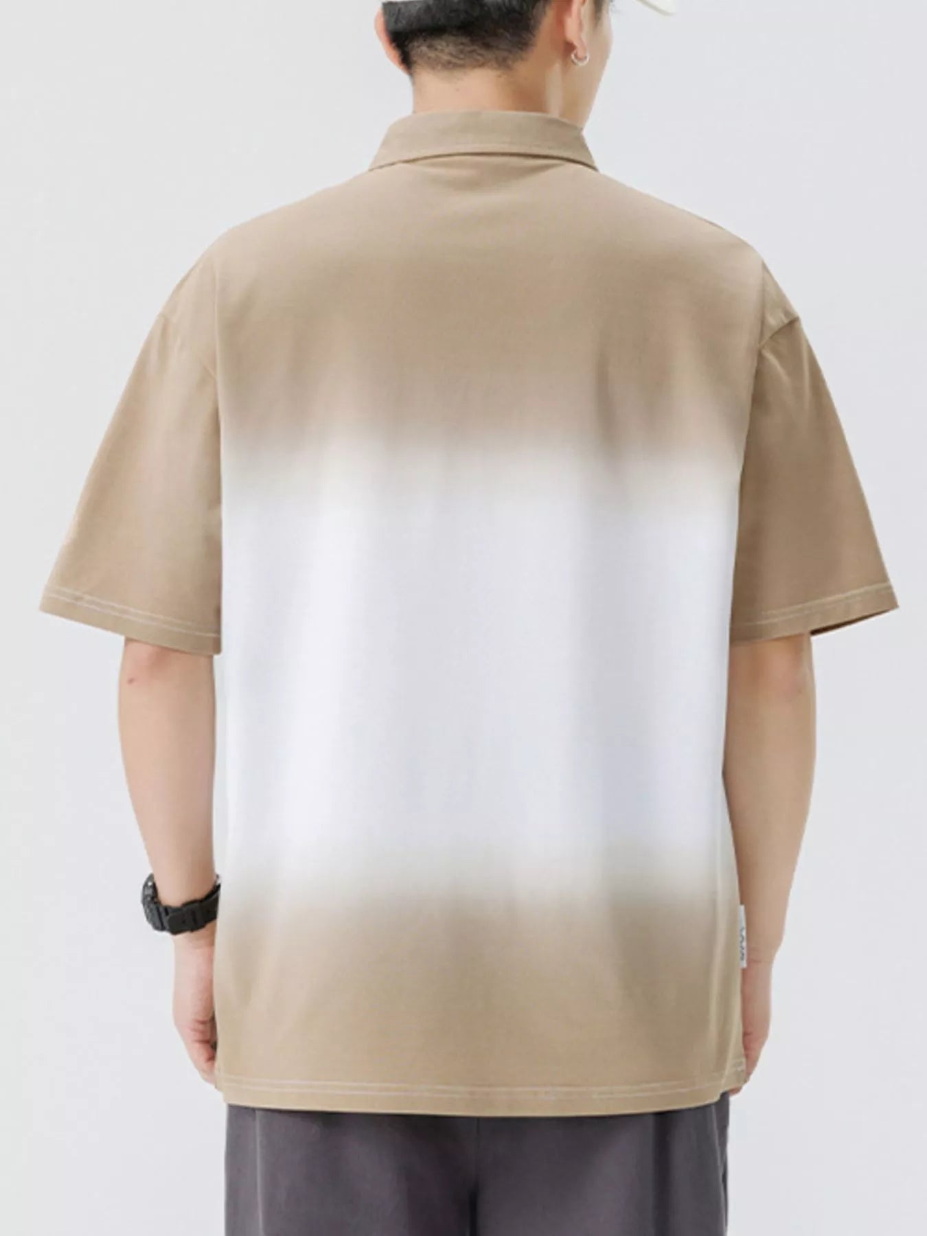 Men's Plus Size Button Detail Short Sleeve Polo designed for comfort and style at Lookzlike