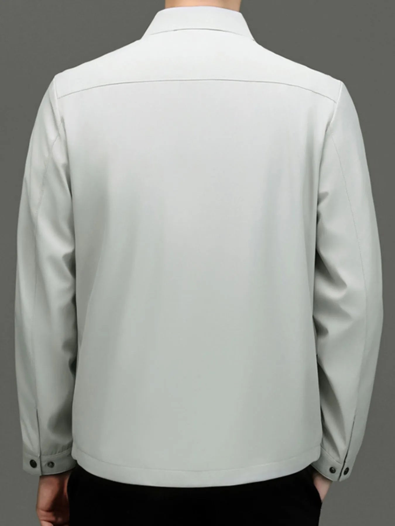 Men's Plus Size Button Up Long Sleeve Jacket designed for comfort and style at Lookzlike