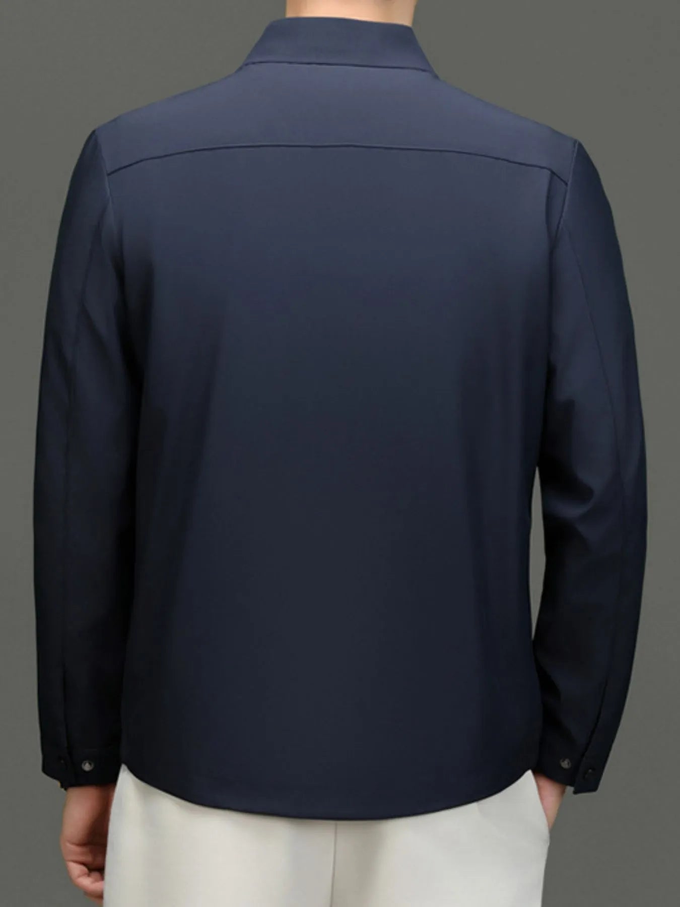 Men's Plus Size Button Up Long Sleeve Jacket designed for comfort and style at Lookzlike