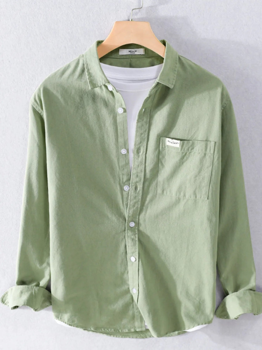 Men's Plus Size Button Up Long Sleeve Shirt designed for comfort and style at Lookzlike