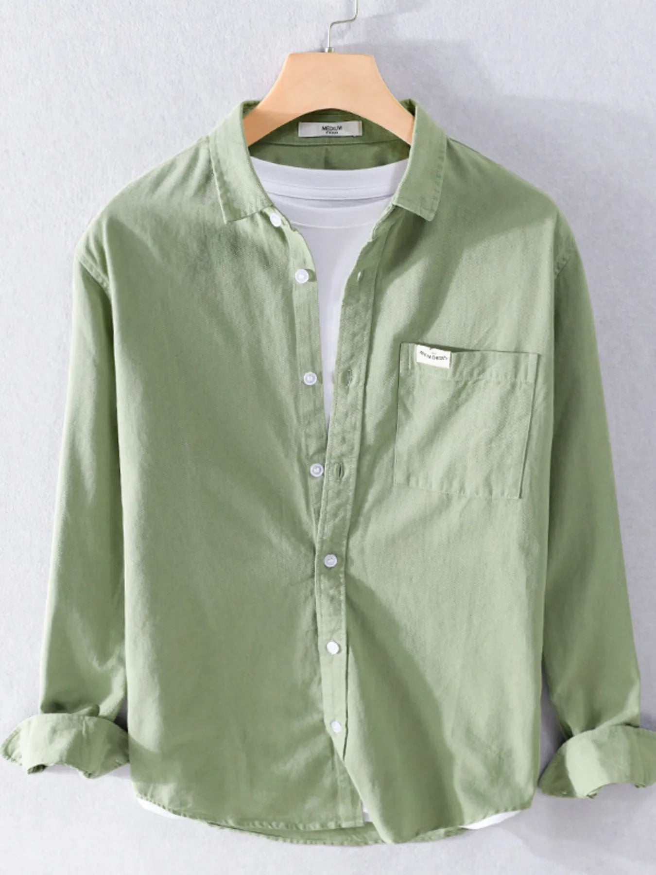Men's Plus Size Button Up Long Sleeve Shirt designed for comfort and style at Lookzlike
