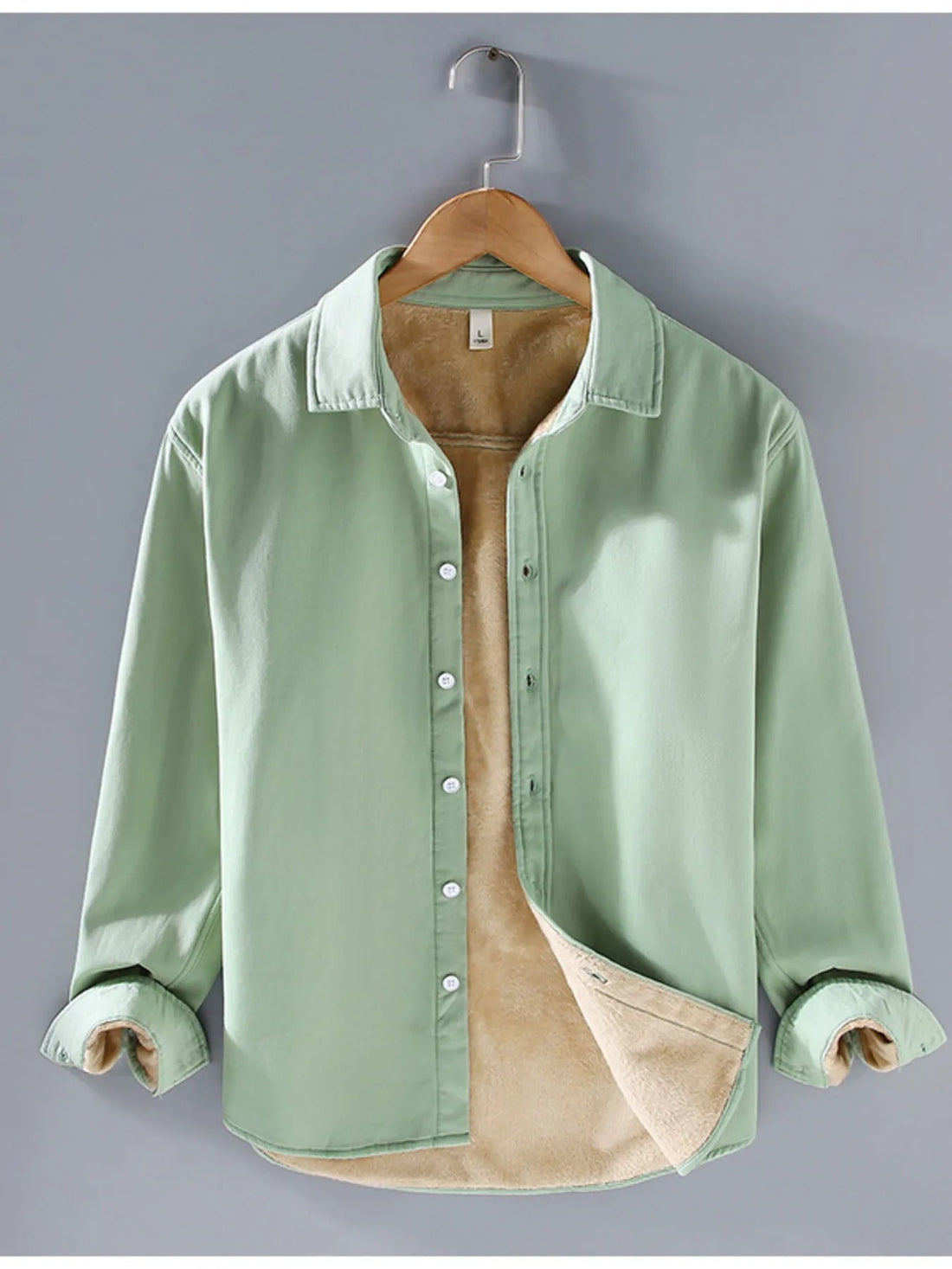 Men's Plus Size Button Up Long Sleeve Shirt designed for comfort and style at Lookzlike
