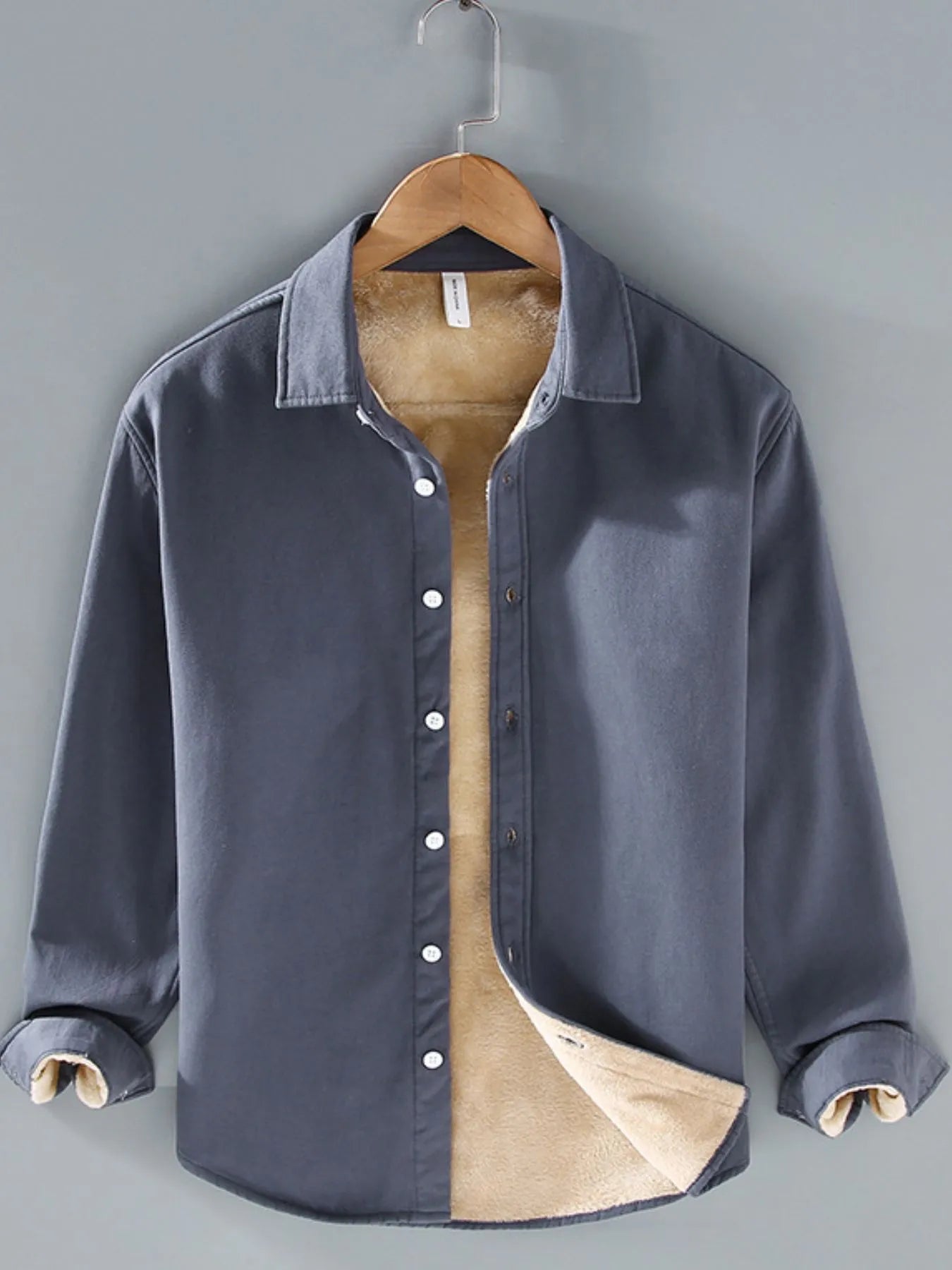 Men's Plus Size Button Up Long Sleeve Shirt designed for comfort and style at Lookzlike