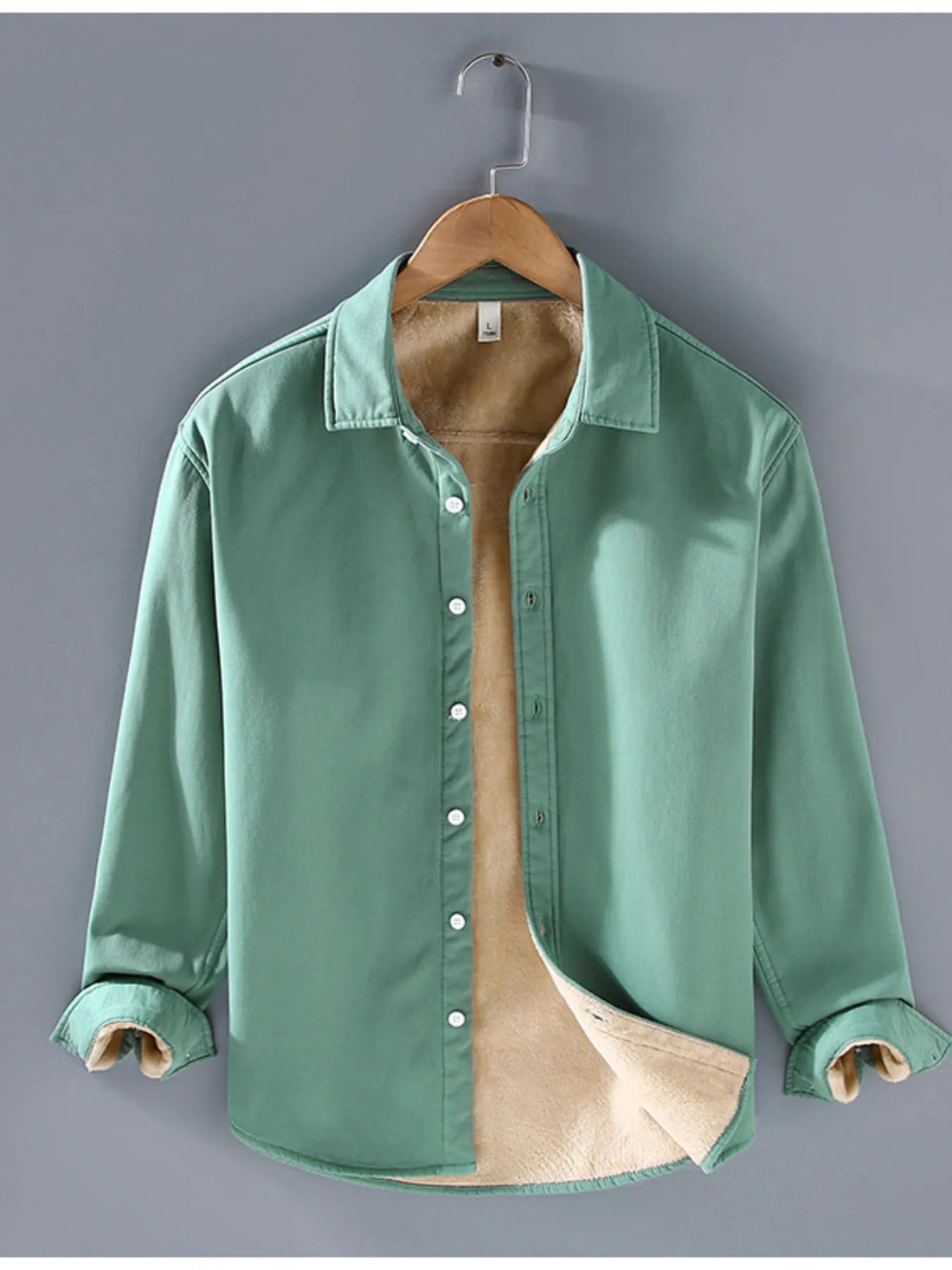 Men's Plus Size Button Up Long Sleeve Shirt designed for comfort and style at Lookzlike