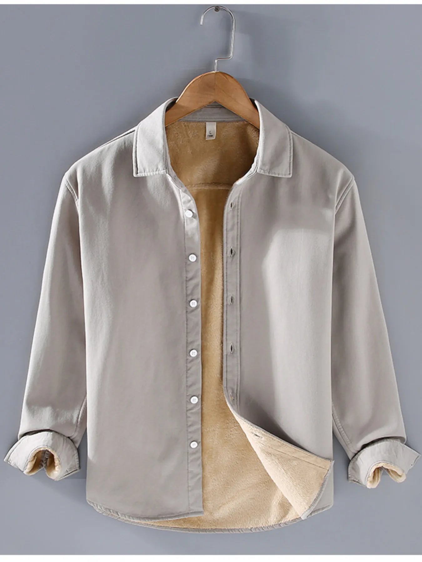 Men's Plus Size Button Up Long Sleeve Shirt designed for comfort and style at Lookzlike