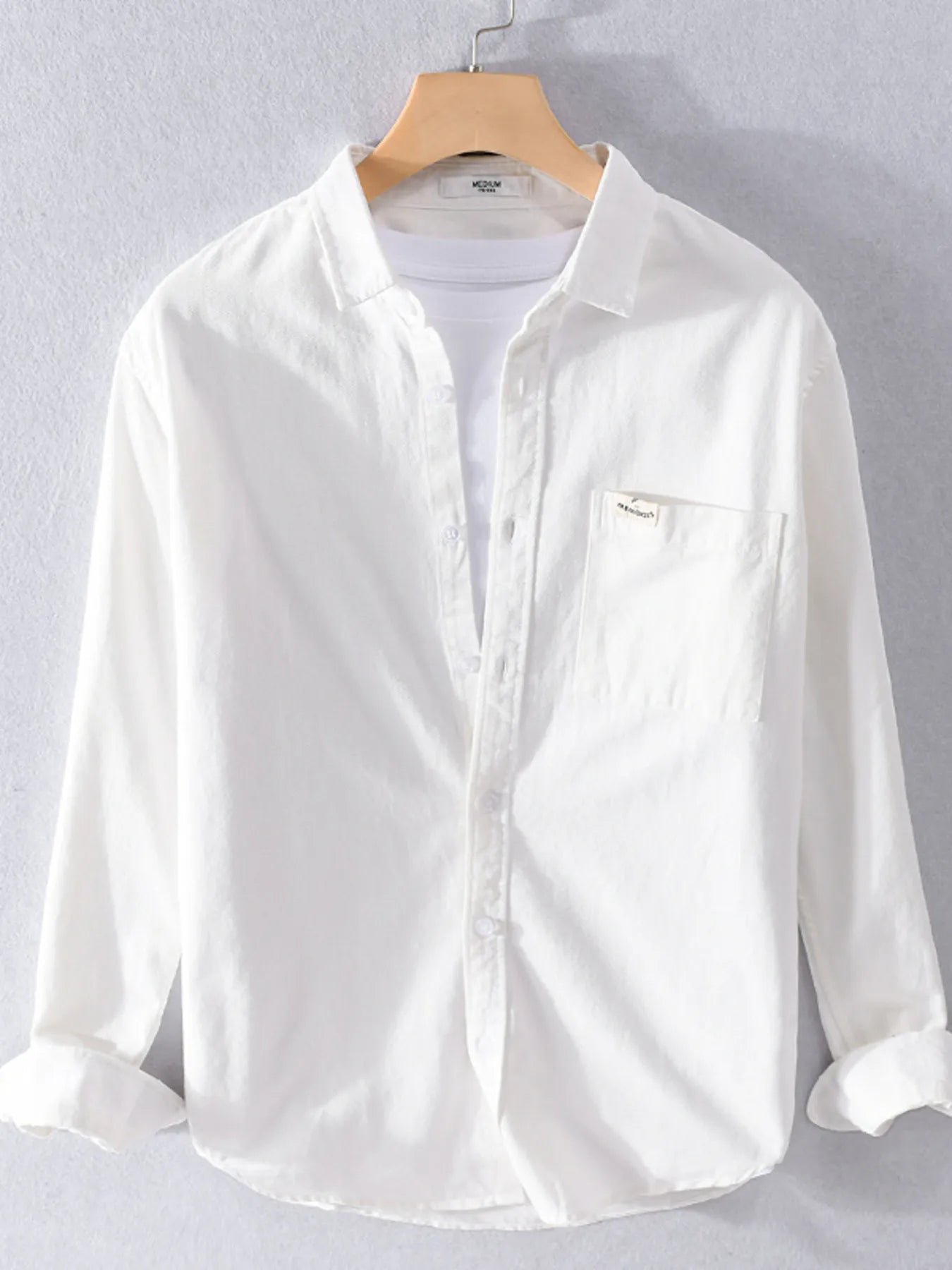 Men's Plus Size Button Up Long Sleeve Shirt designed for comfort and style at Lookzlike