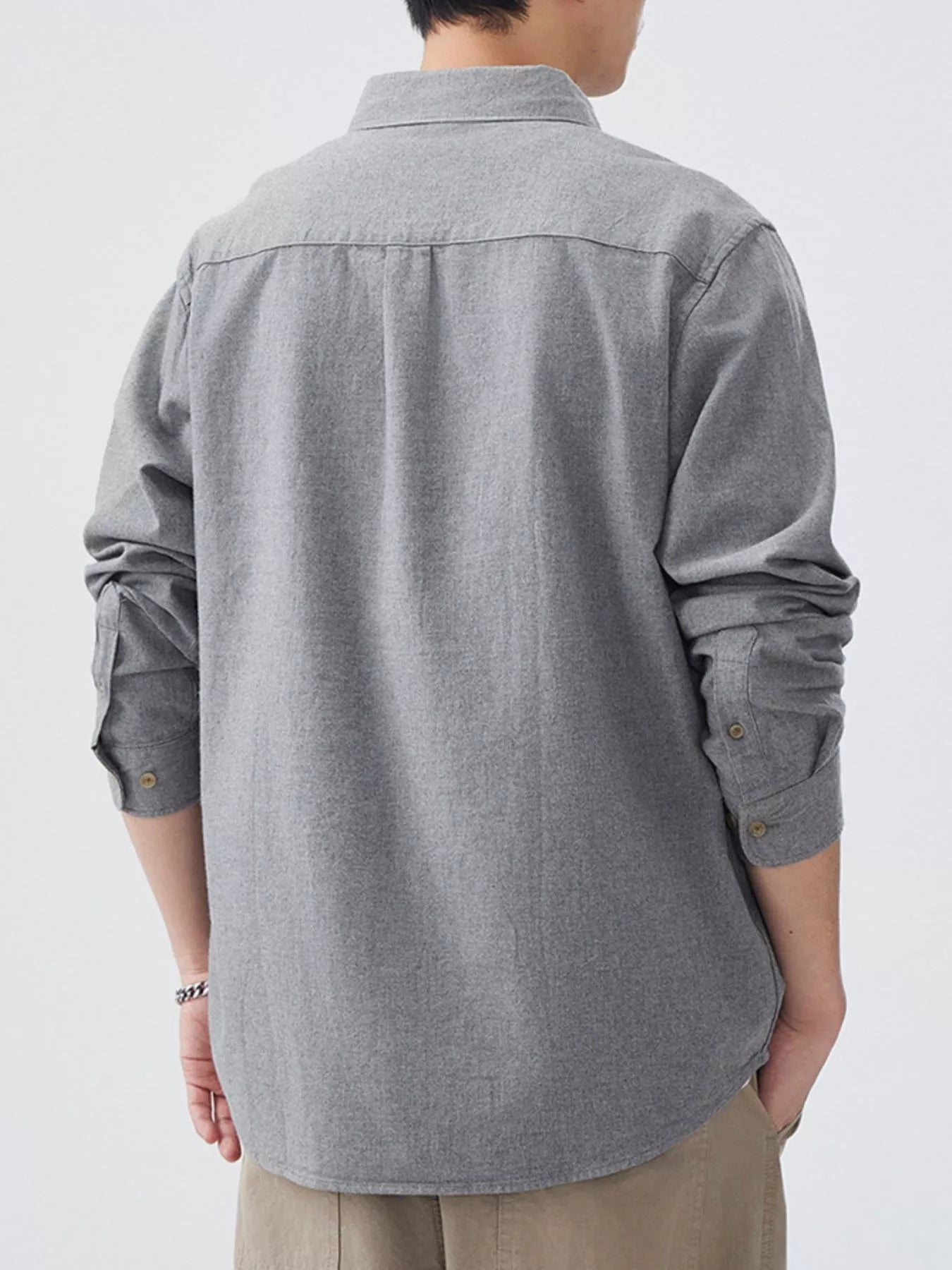 Men's Plus Size Button Up Long Sleeve Shirt designed for comfort and style at Lookzlike