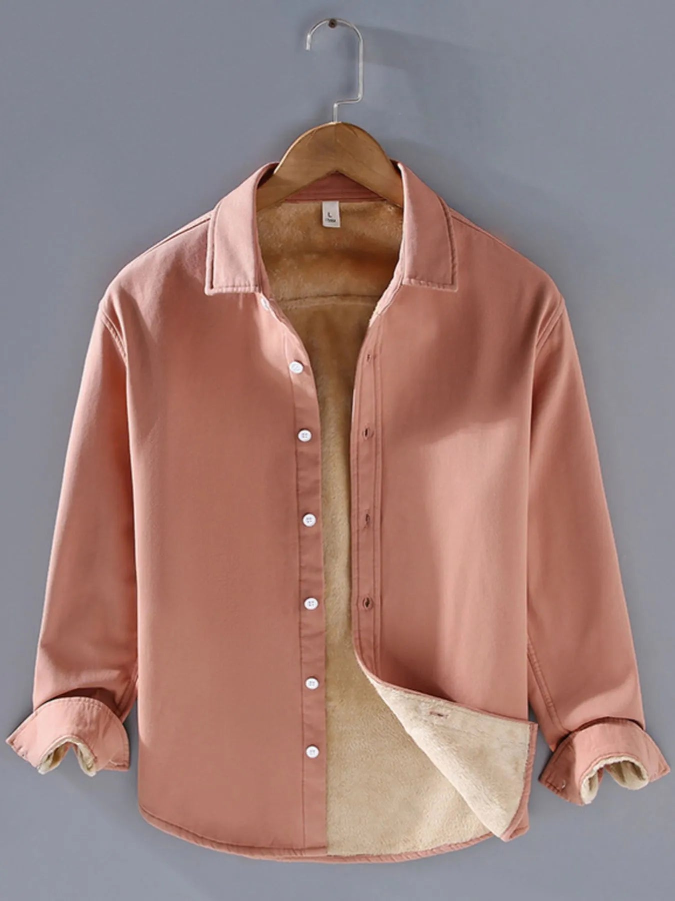 Men's Plus Size Button Up Long Sleeve Shirt designed for comfort and style at Lookzlike
