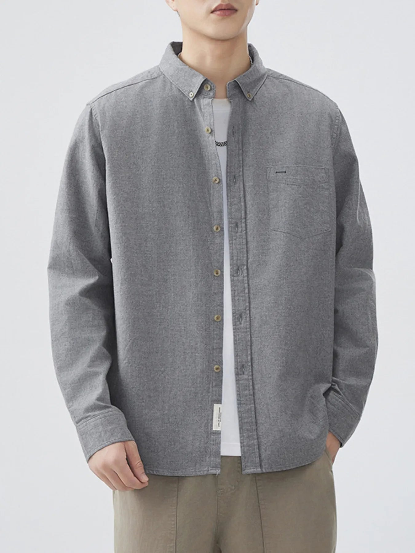 Men's Plus Size Button Up Long Sleeve Shirt designed for comfort and style at Lookzlike