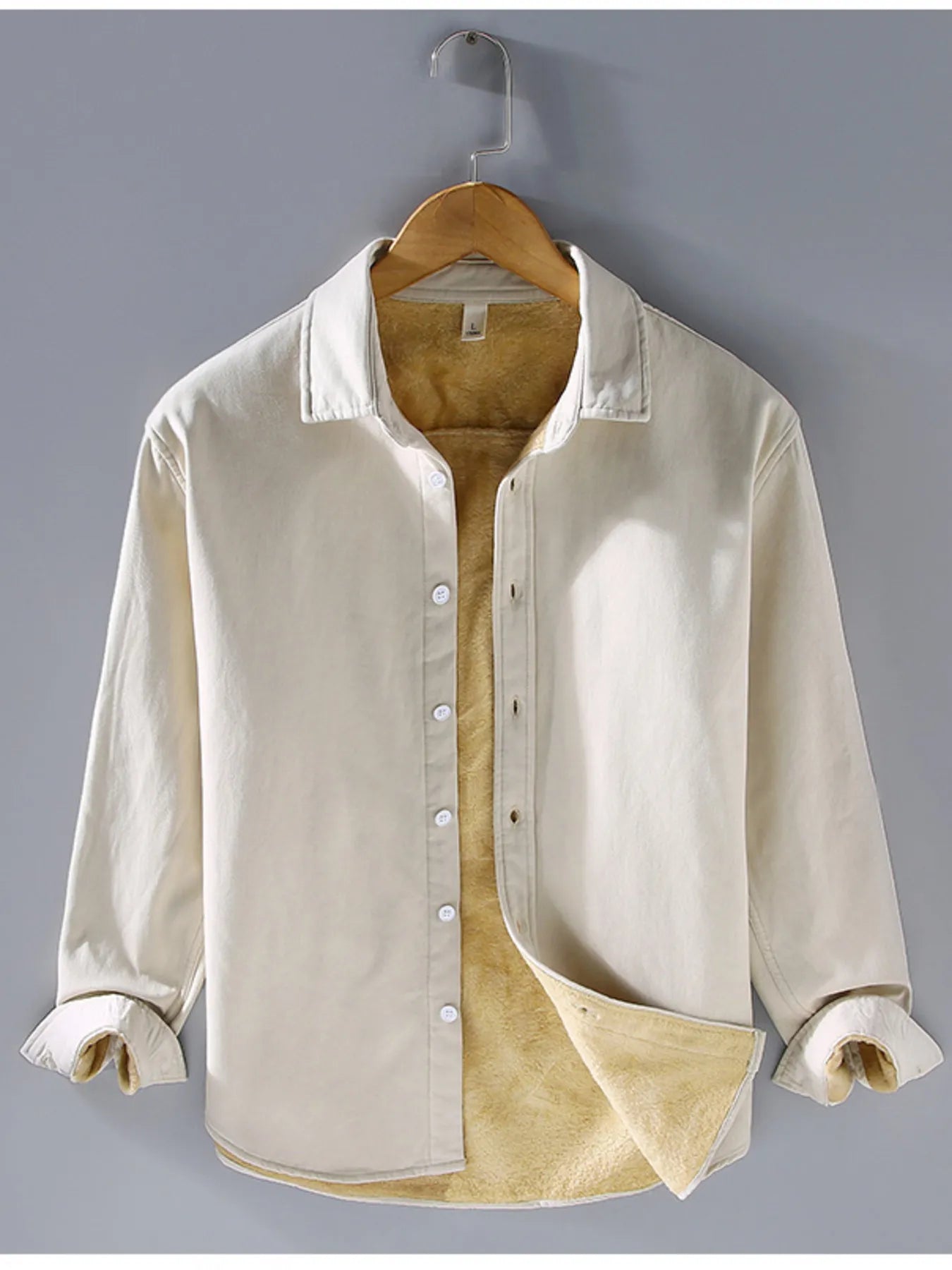 Men's Plus Size Button Up Long Sleeve Shirt designed for comfort and style at Lookzlike