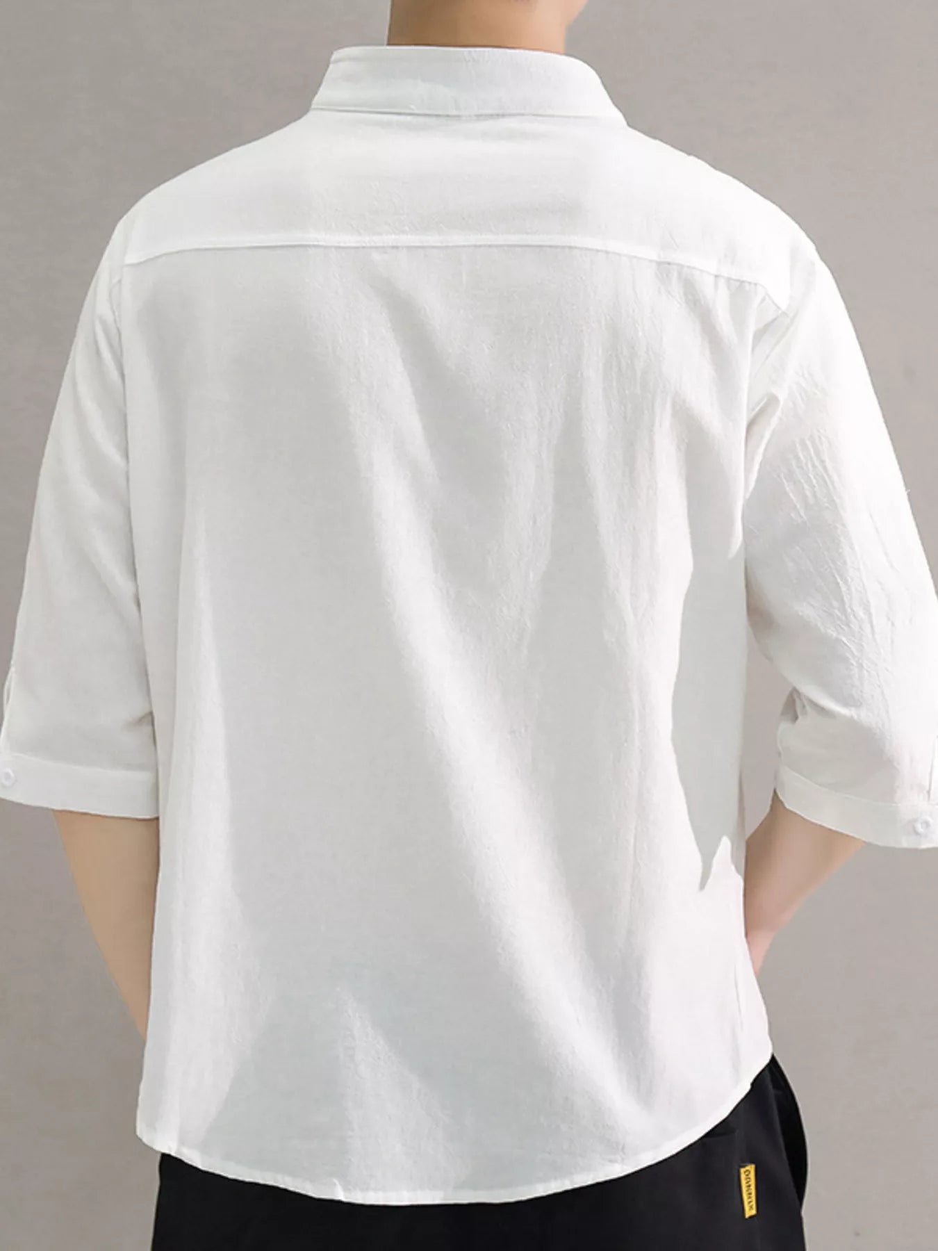 Men's Plus Size Button Up Roll-Up Sleeve Shirt designed for comfort and style at Lookzlike