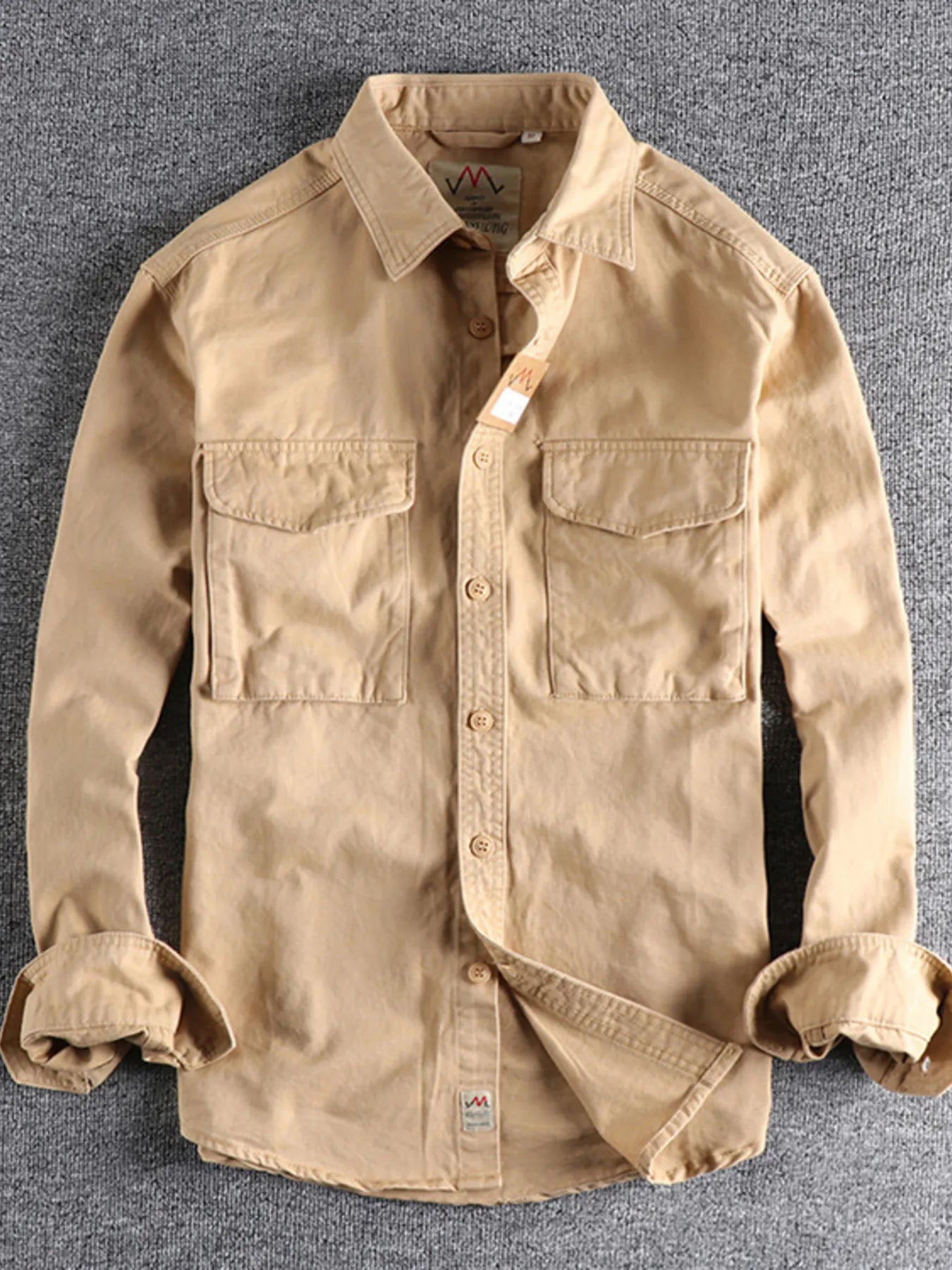 Men's Plus Size Button Up Shirt with Chest Pockets - Lookzlike