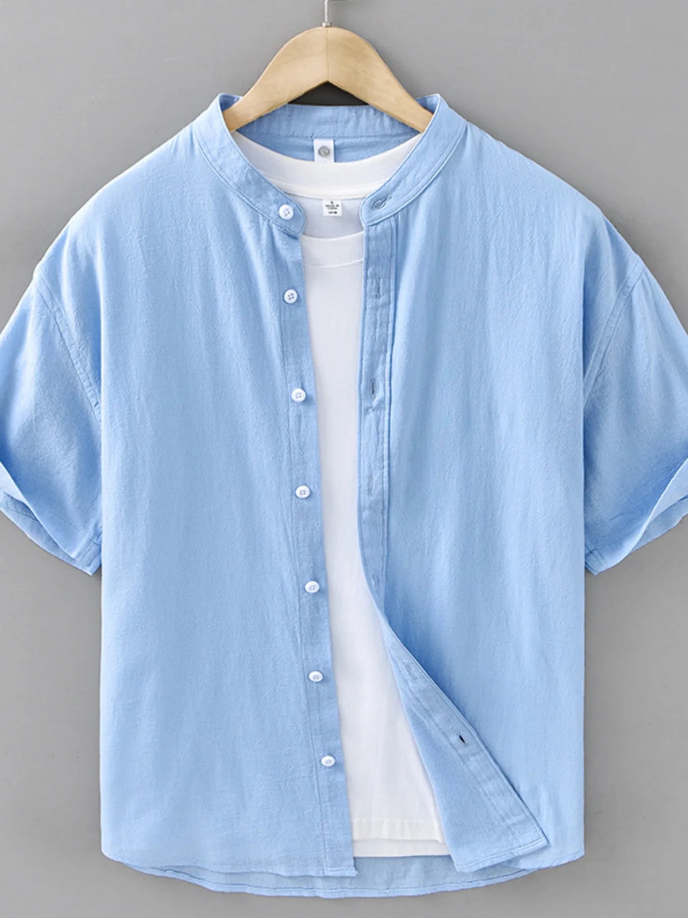 Men's Plus Size Button Up Short Sleeve Shirt designed for comfort and style at Lookzlike
