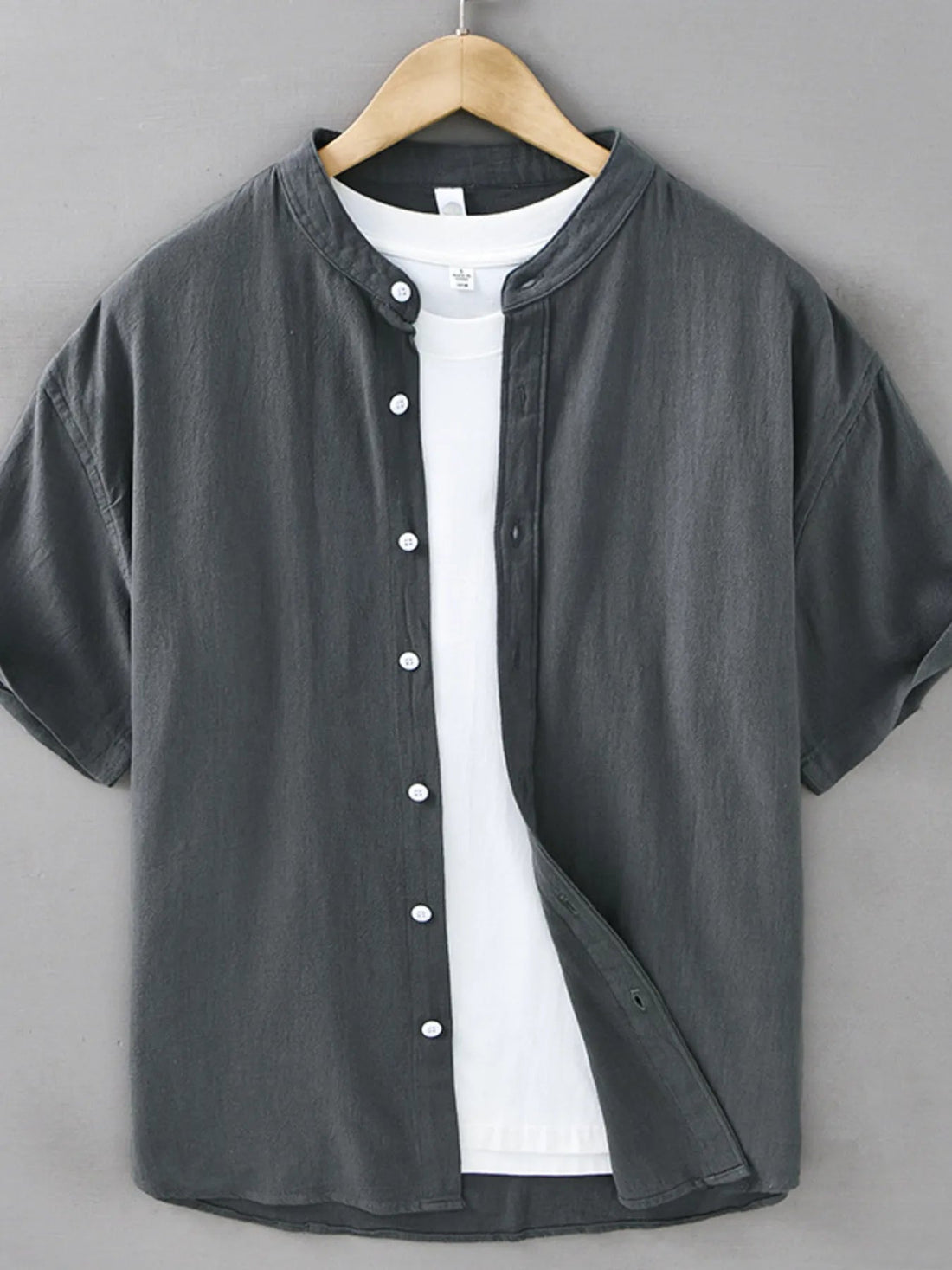 Men's Plus Size Button Up Short Sleeve Shirt designed for comfort and style at Lookzlike