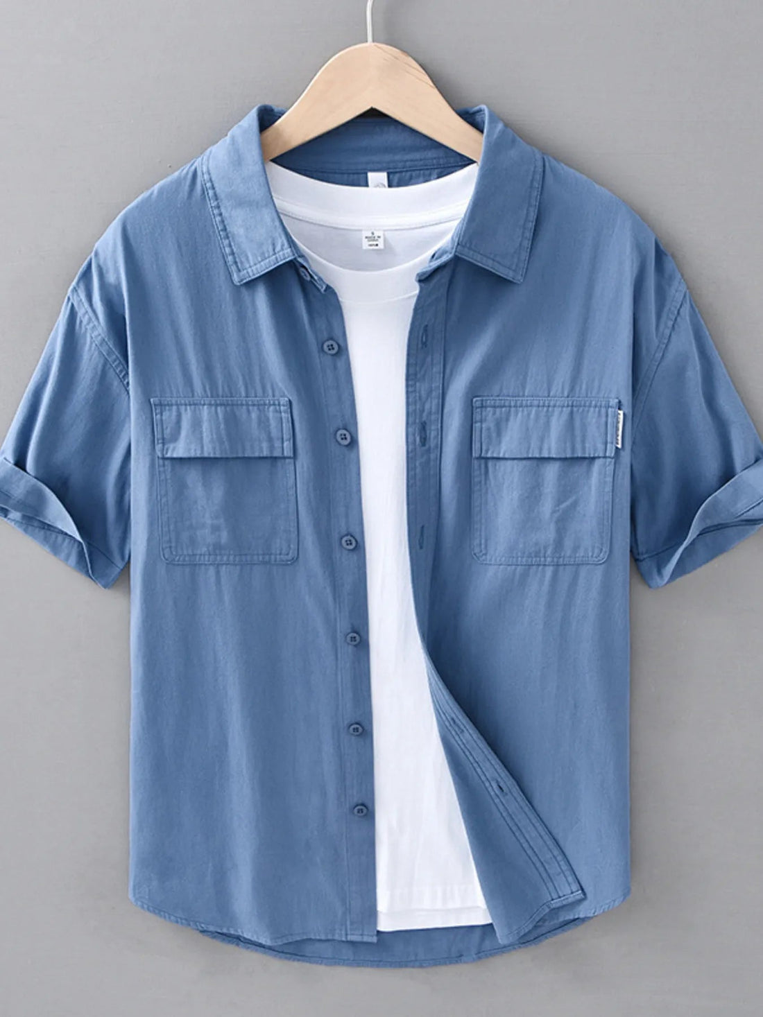 Men's Plus Size Button Up Short Sleeve Shirt designed for comfort and style at Lookzlike