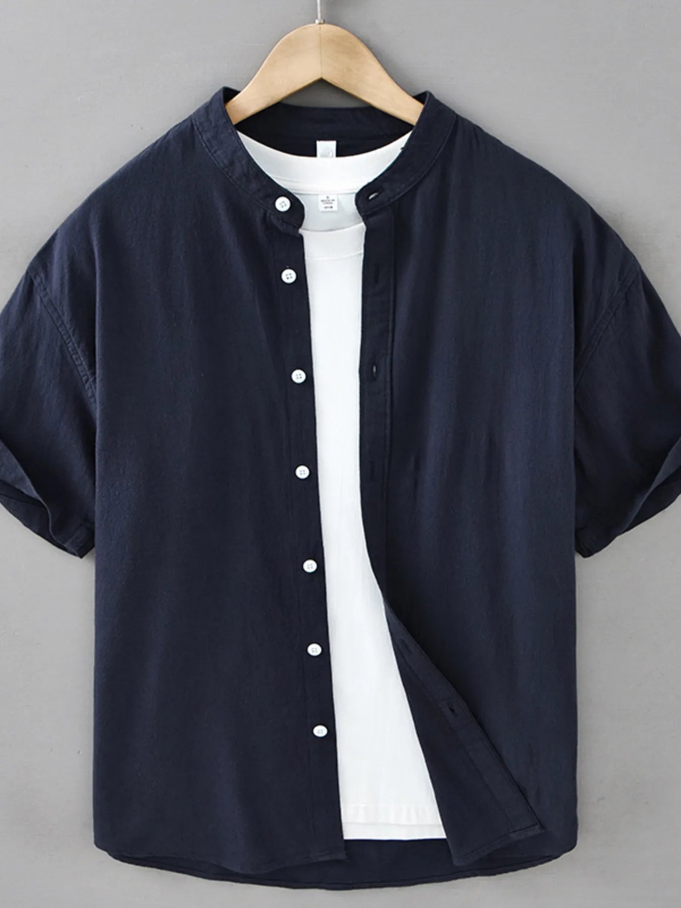 Men's Plus Size Button Up Short Sleeve Shirt designed for comfort and style at Lookzlike