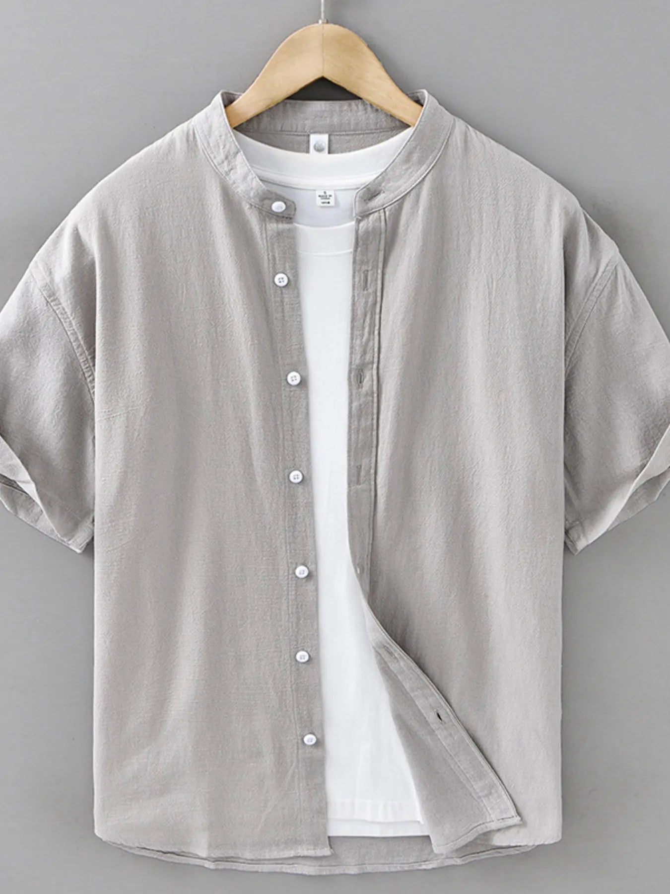 Men's Plus Size Button Up Short Sleeve Shirt designed for comfort and style at Lookzlike