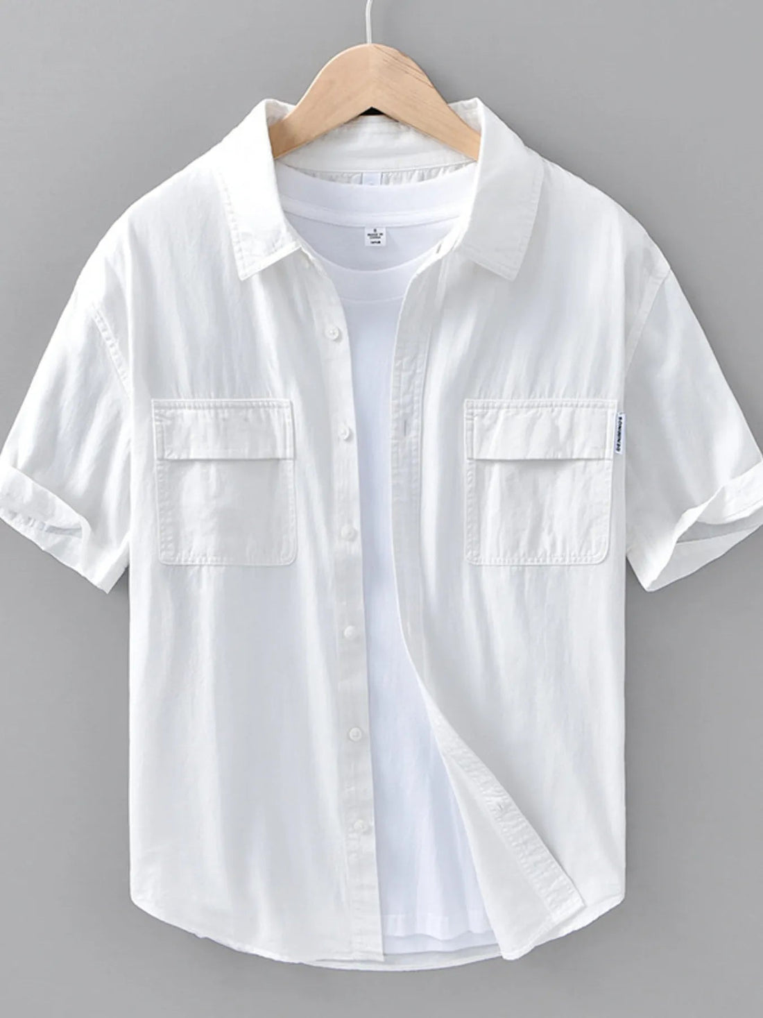 Men's Plus Size Button Up Short Sleeve Shirt designed for comfort and style at Lookzlike