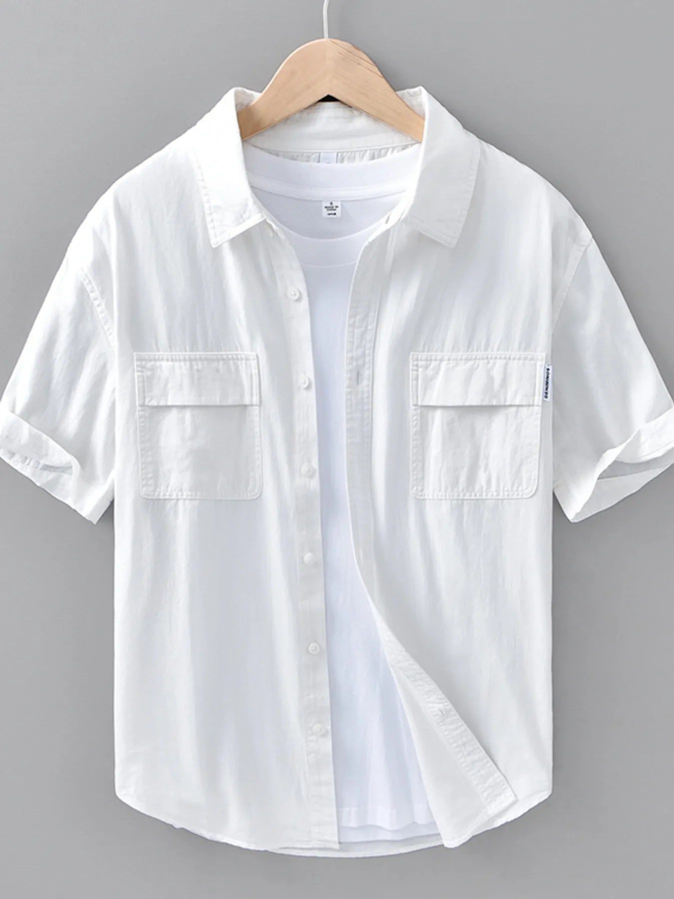 Men's Plus Size Button Up Short Sleeve Shirt designed for comfort and style at Lookzlike