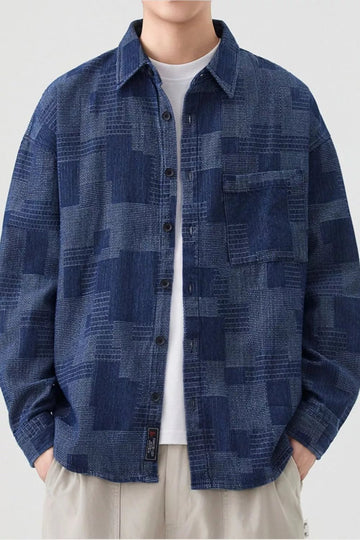 Men's Plus Size Casual Button Up Shirt designed for comfort and style at Lookzlike