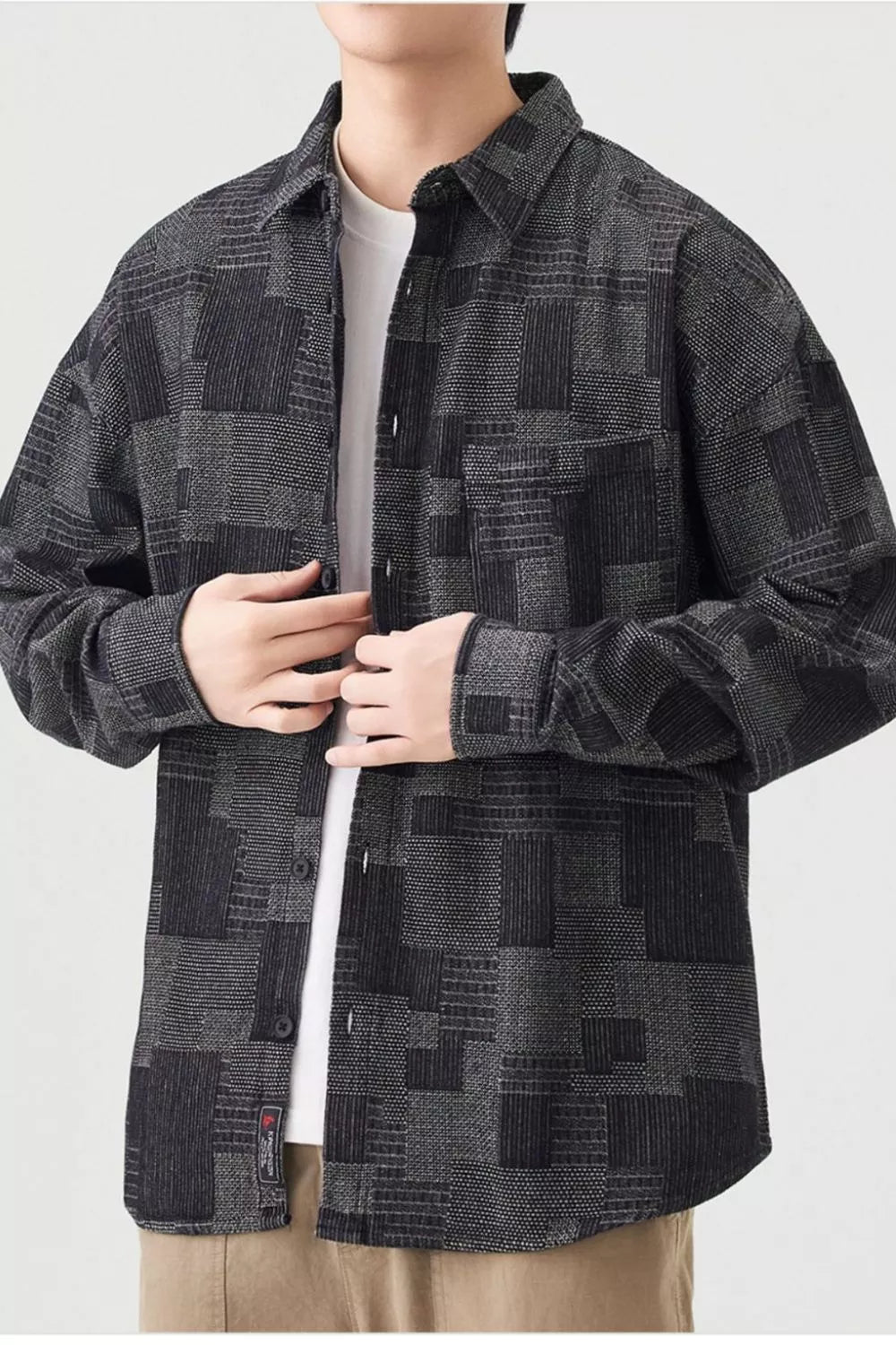 Men's Plus Size Casual Button Up Shirt designed for comfort and style at Lookzlike