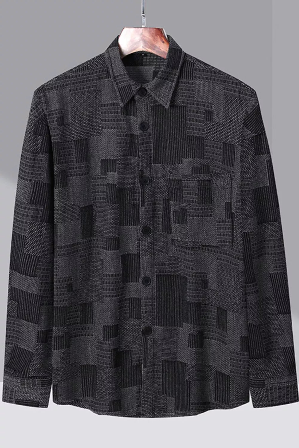 Men's Plus Size Casual Button Up Shirt designed for comfort and style at Lookzlike