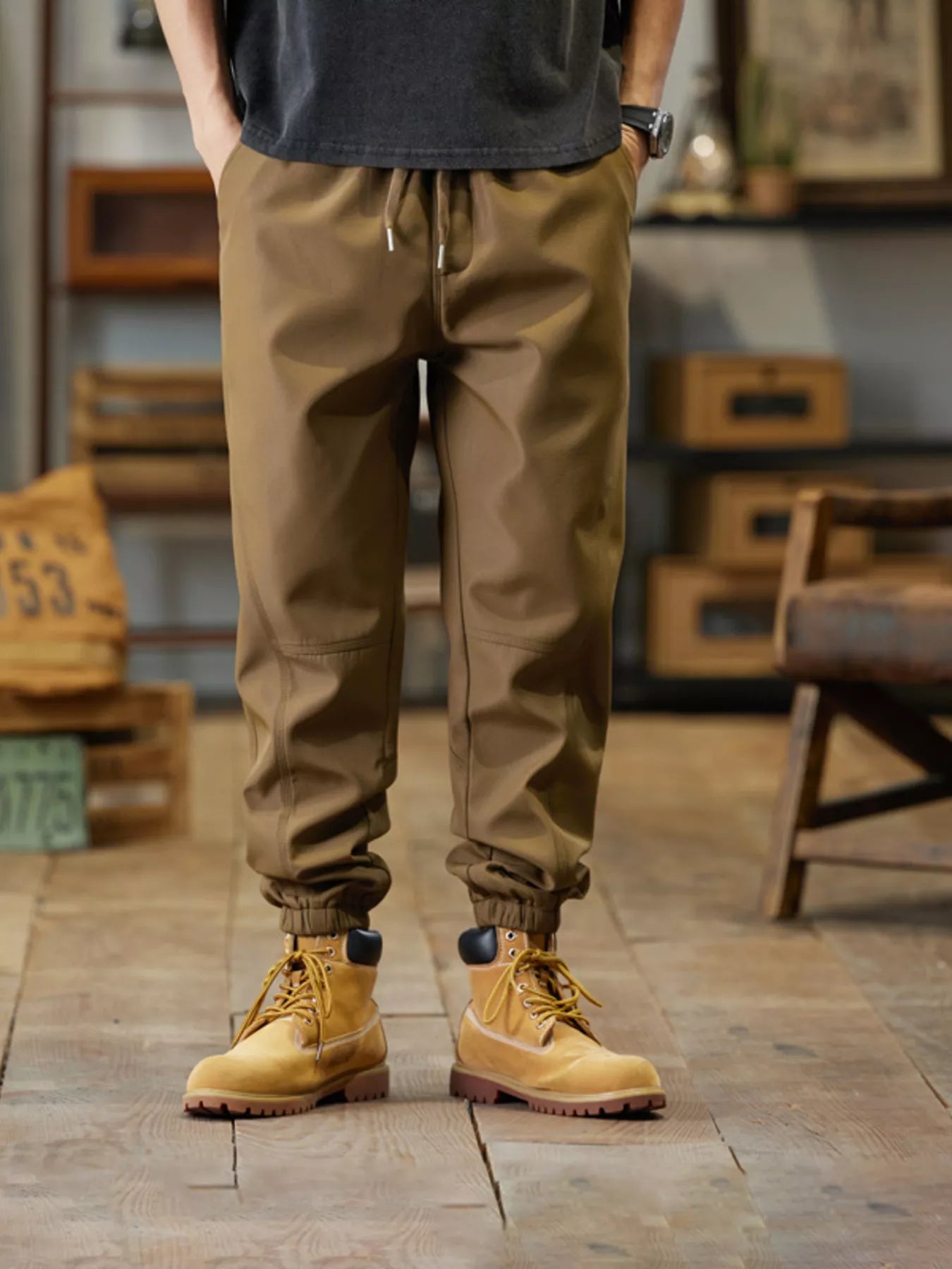 Men's Plus Size Casual Drawstring Joggers designed for comfort and style at Lookzlike