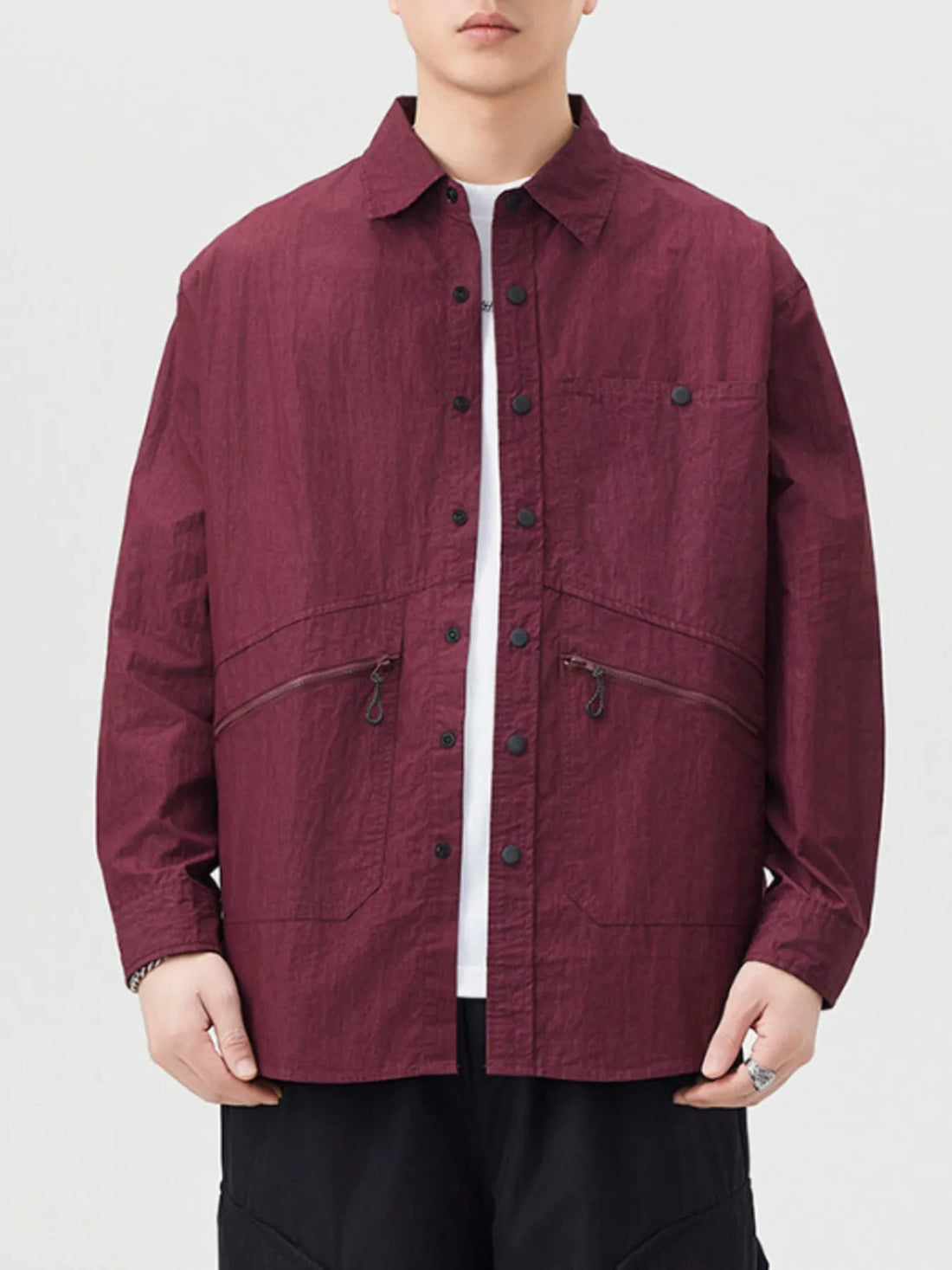 Men's Plus Size Casual Lightweight Button Up Shirt designed for comfort and style at Lookzlike