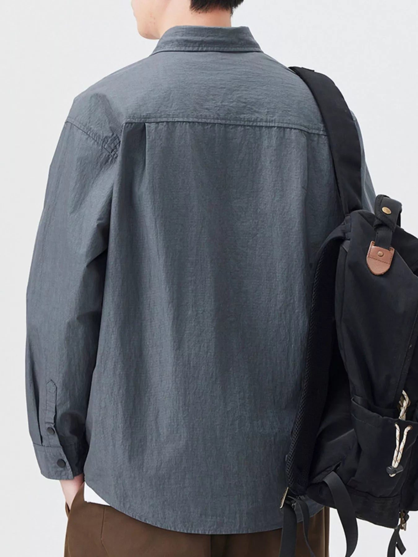 Men's Plus Size Casual Lightweight Button Up Shirt designed for comfort and style at Lookzlike