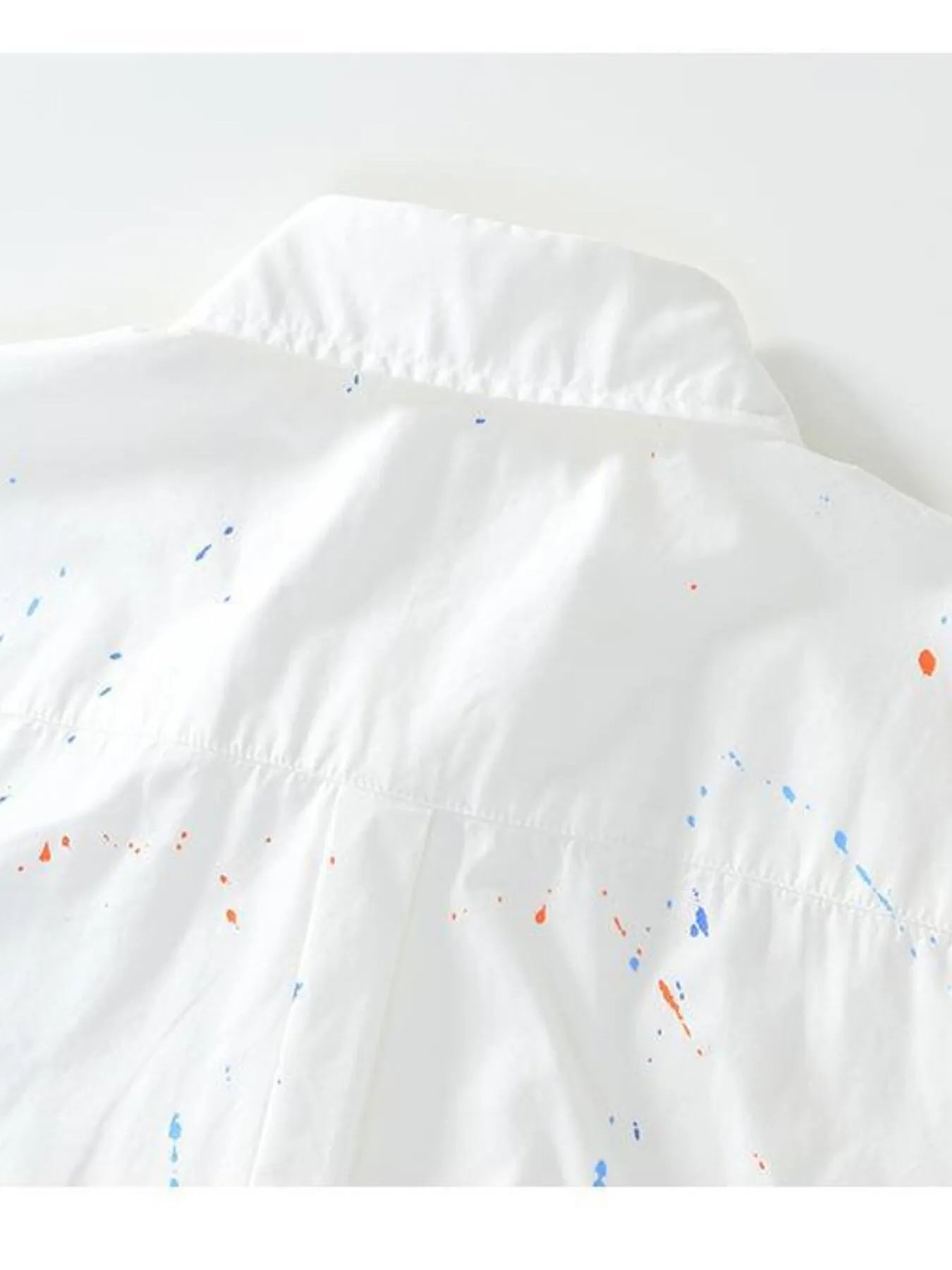 Men's Plus Size Casual Paint Splatter Short Sleeve Button-Up Shirt - Lookzlike