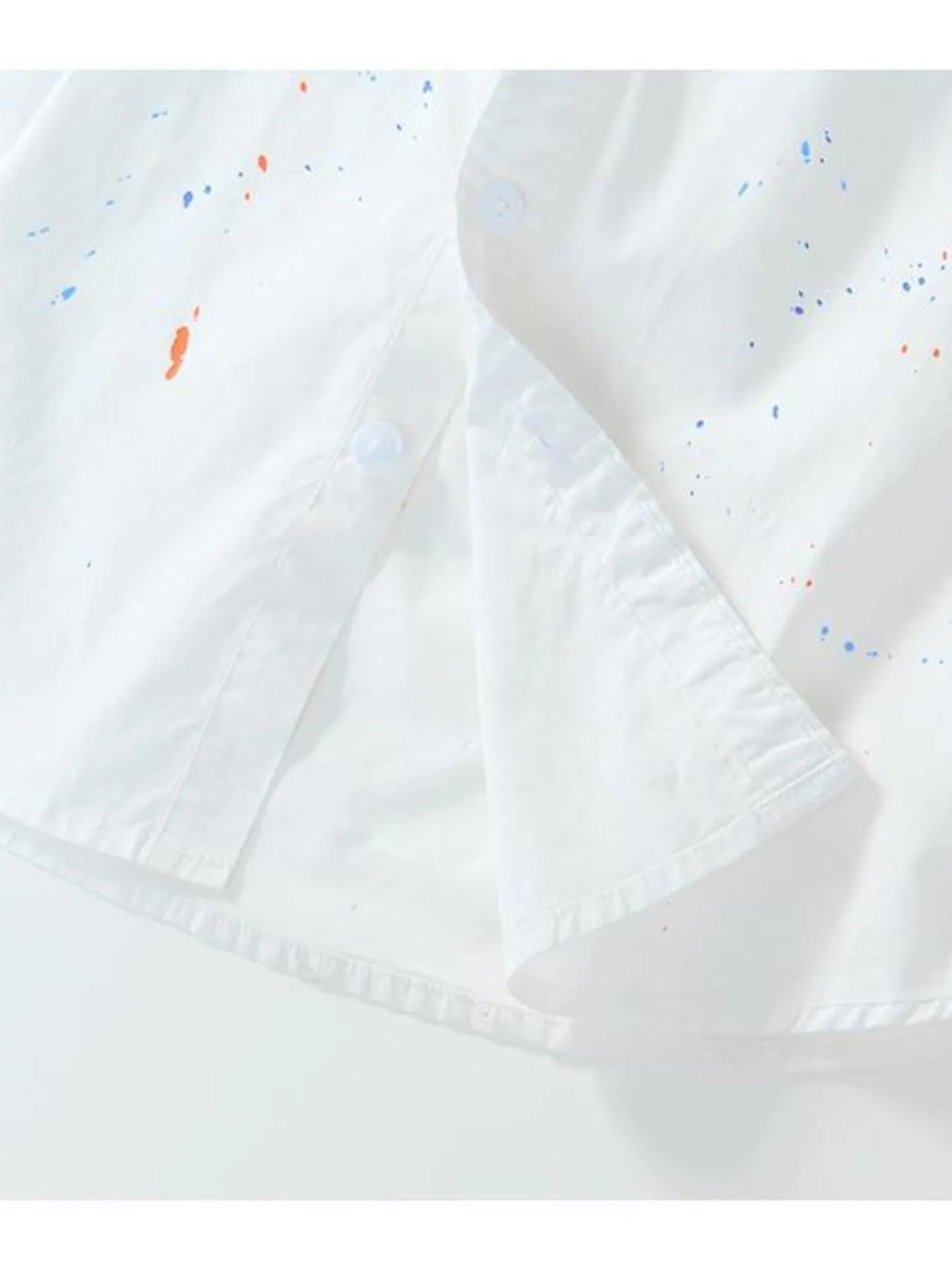 Men's Plus Size Casual Paint Splatter Short Sleeve Button-Up Shirt - Lookzlike