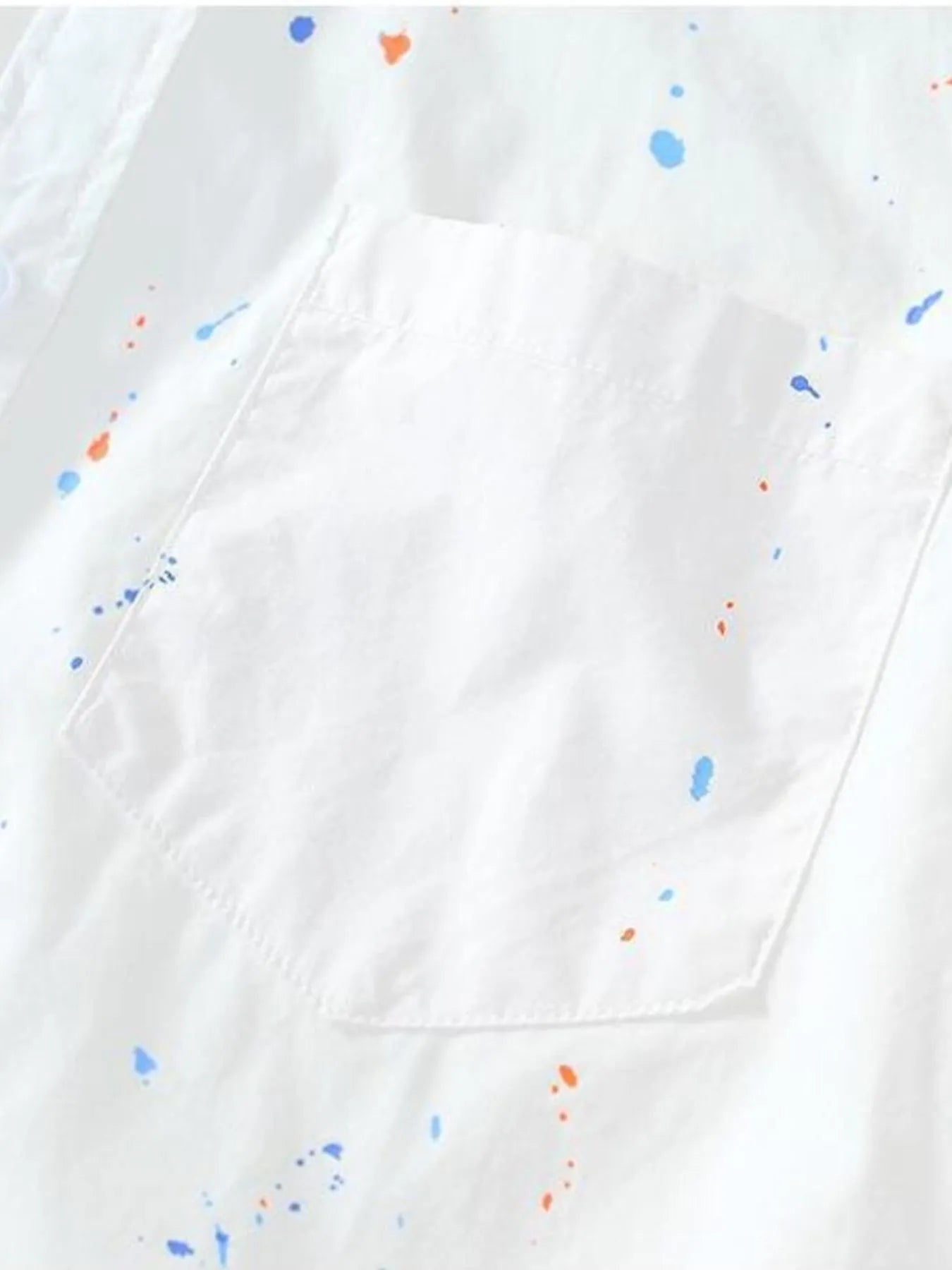 Men's Plus Size Casual Paint Splatter Short Sleeve Button-Up Shirt - Lookzlike