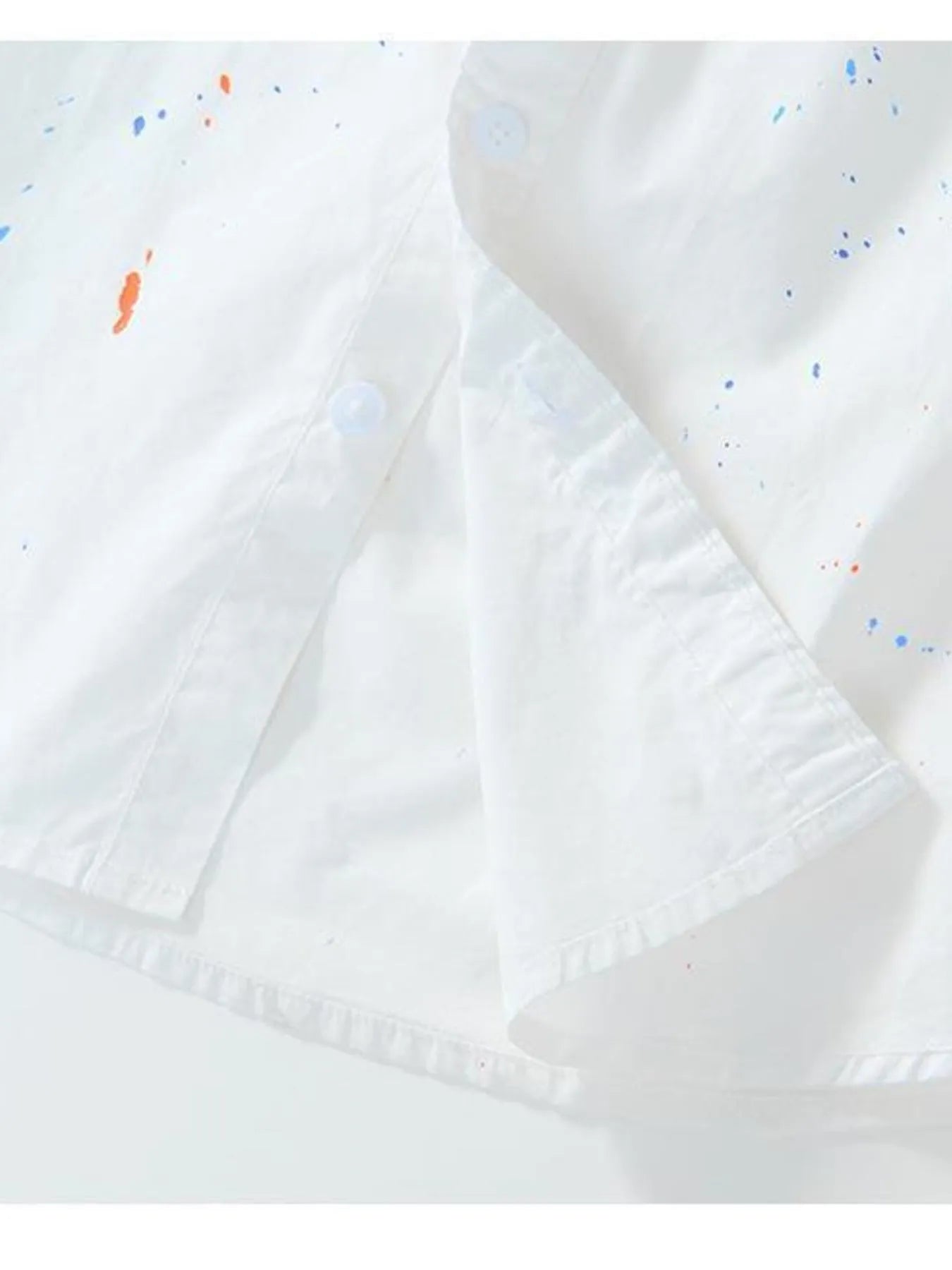 Men's Plus Size Casual Paint Splatter Short Sleeve Button-Up Shirt - Lookzlike