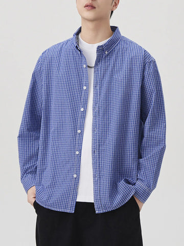 Men's Plus Size Casual Plaid Button - Down Shirt designed for comfort and style at Lookzlike