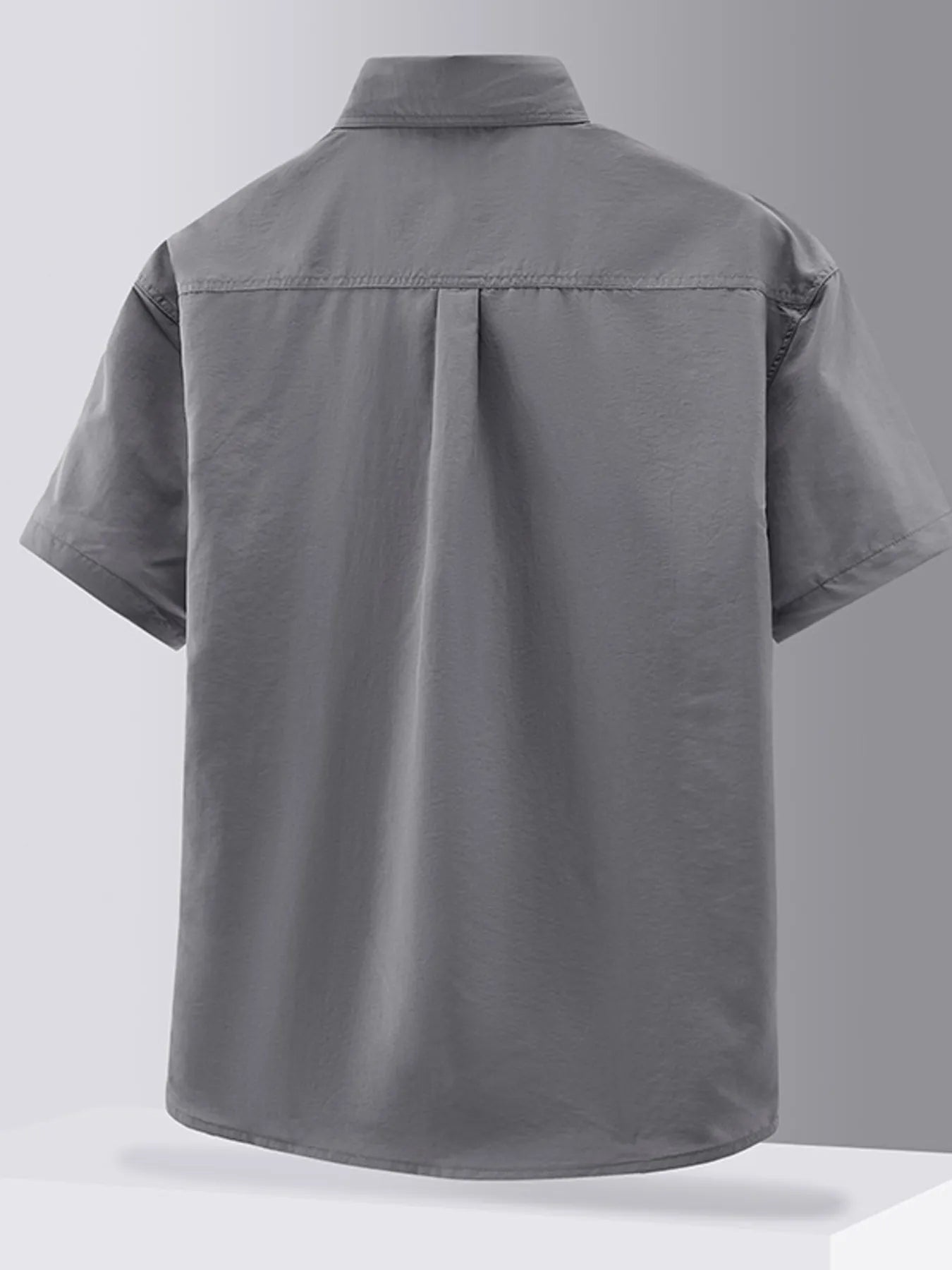 Men's Plus Size Casual Short Sleeve Button-Down Shirt designed for comfort and style at Lookzlike