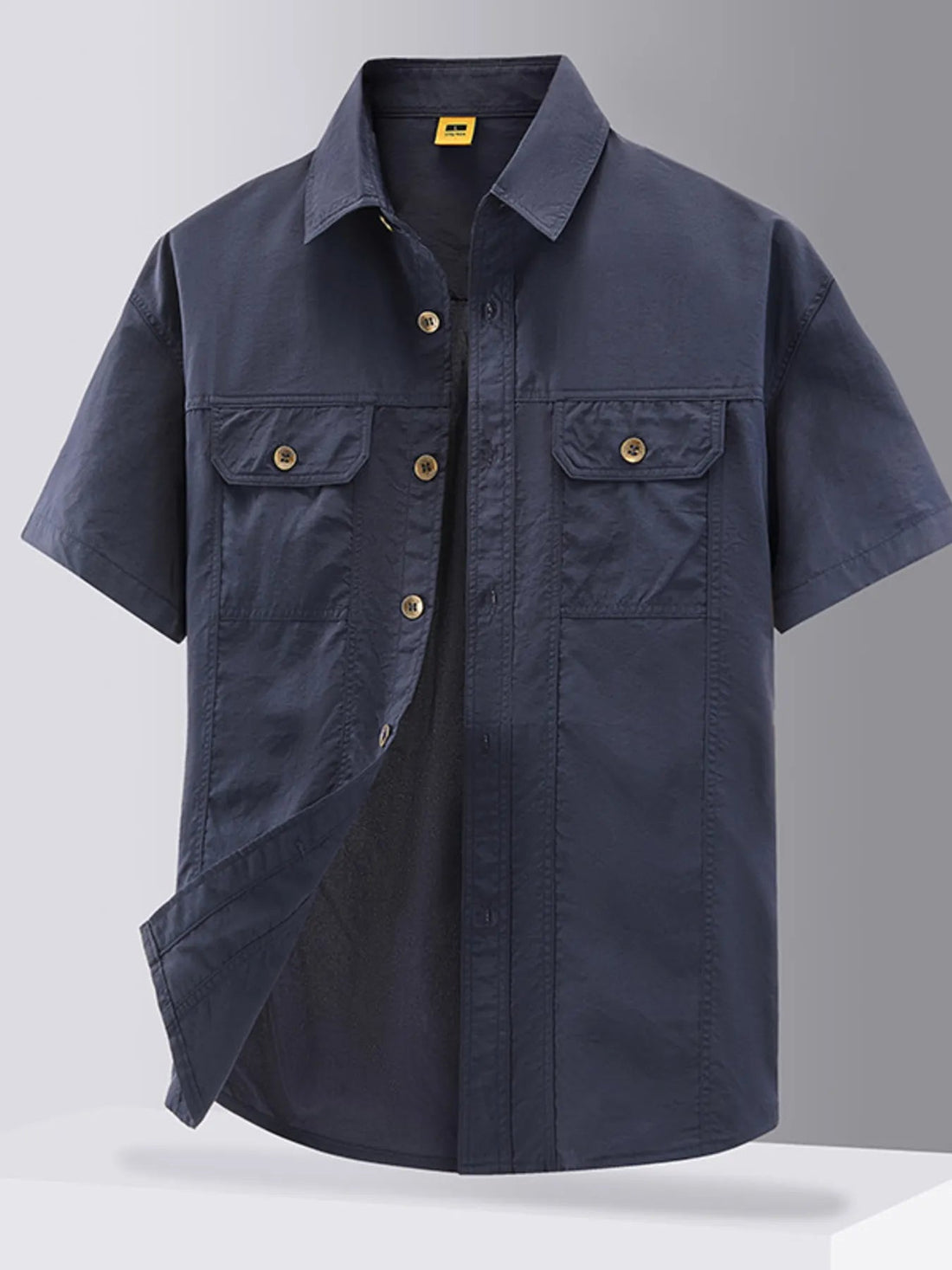 Men's Plus Size Casual Short Sleeve Button-Down Shirt designed for comfort and style at Lookzlike
