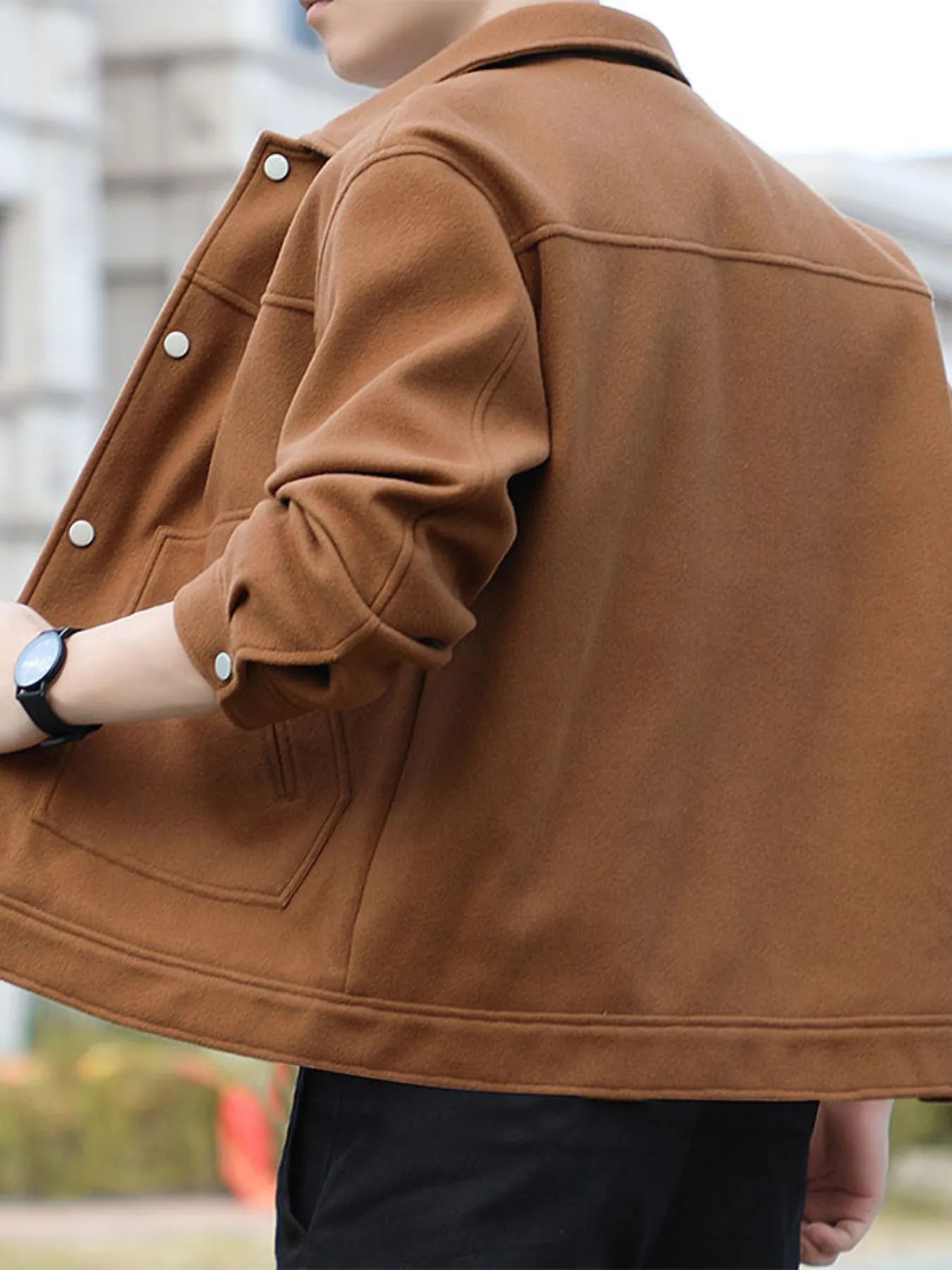 Men's Plus Size Casual Snap - Down Jacket designed for comfort and style at Lookzlike