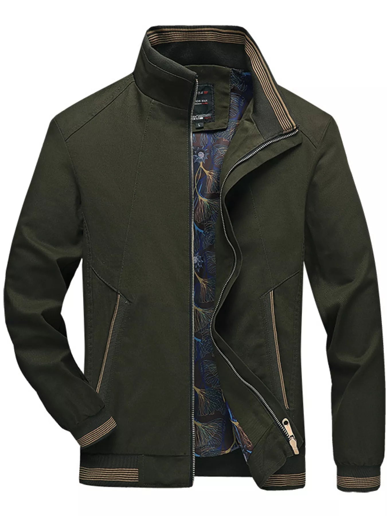 Men's Plus Size Casual Stand Collar Lightweight Jacket designed for comfort and style at Lookzlike