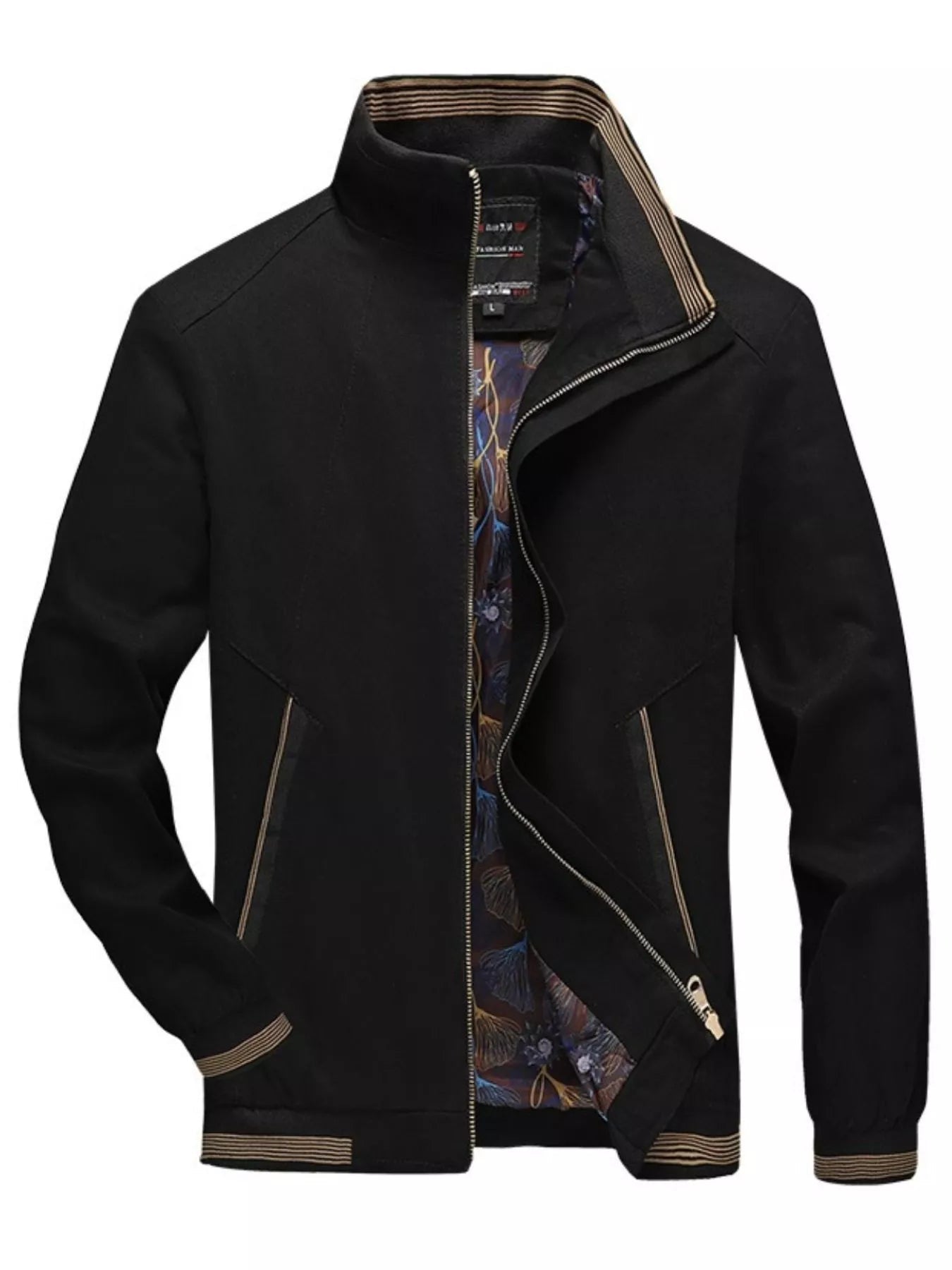 Men's Plus Size Casual Stand Collar Lightweight Jacket designed for comfort and style at Lookzlike