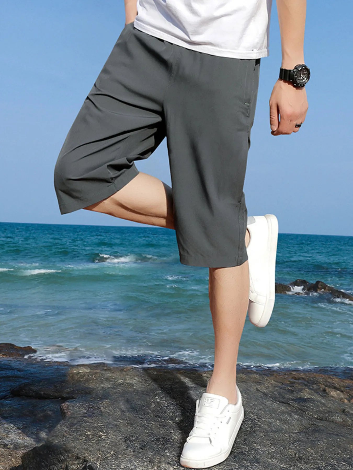 Men's Plus Size Casual Wide Leg Shorts designed for comfort and style at Lookzlike