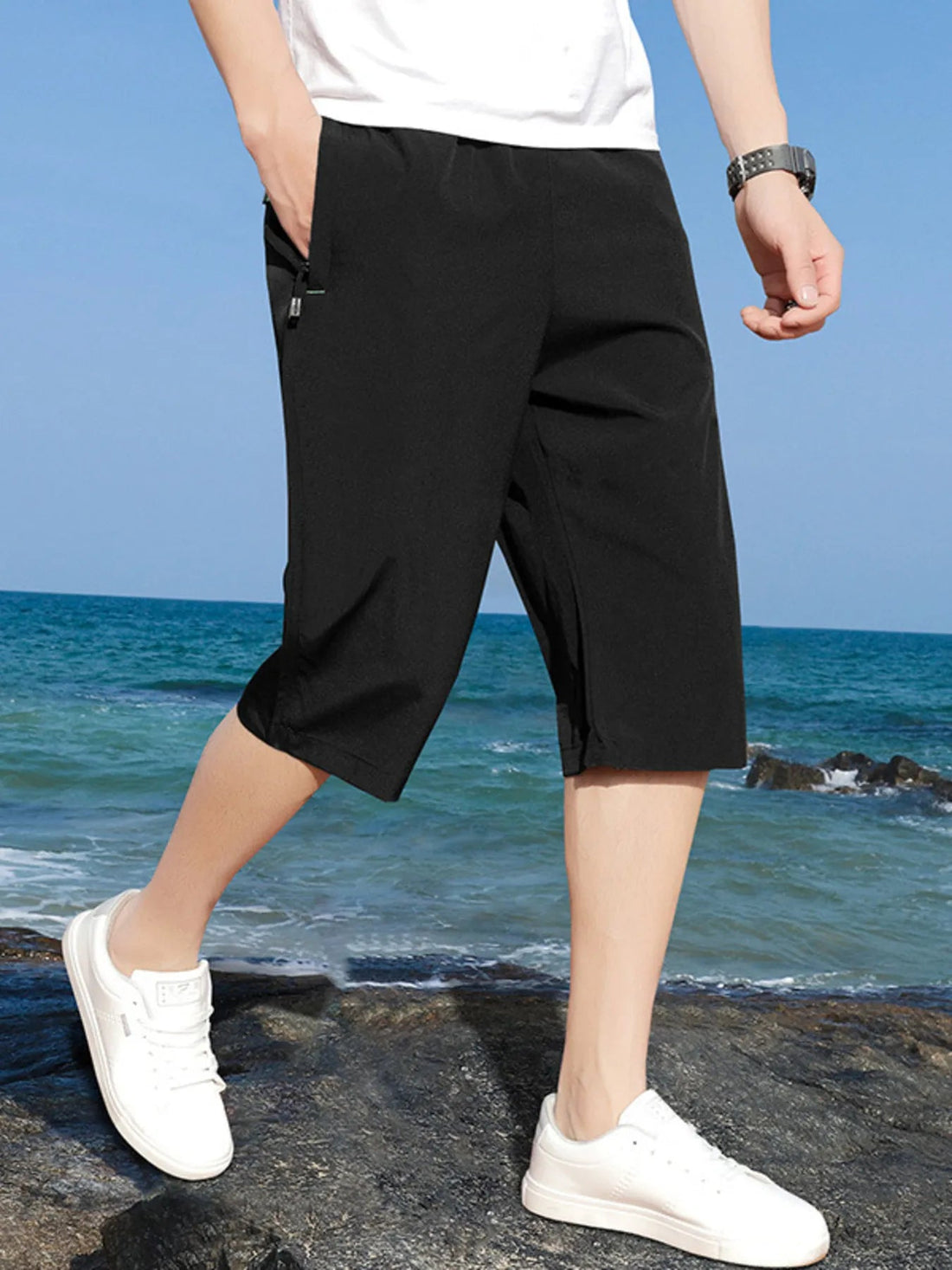Men's Plus Size Casual Wide Leg Shorts designed for comfort and style at Lookzlike