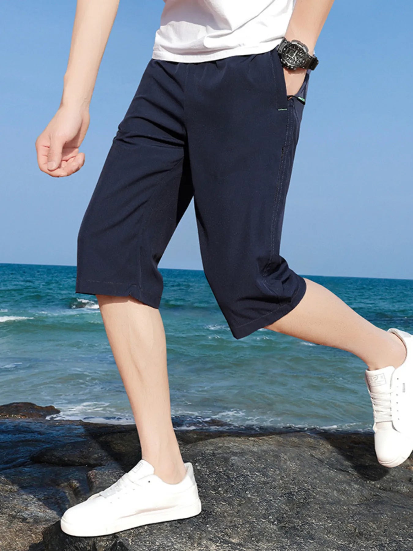 Men's Plus Size Casual Wide Leg Shorts designed for comfort and style at Lookzlike