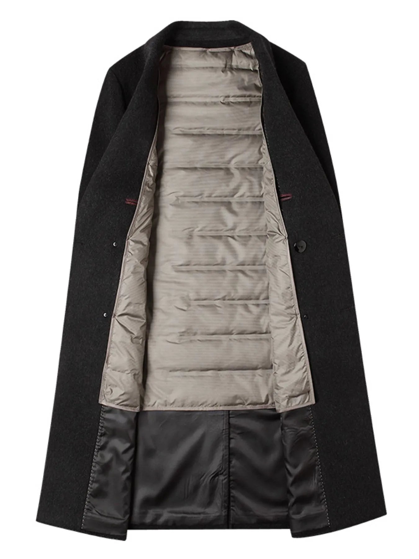 Men's Plus Size Double - Breasted Wool Overcoat designed for comfort and style at Lookzlike
